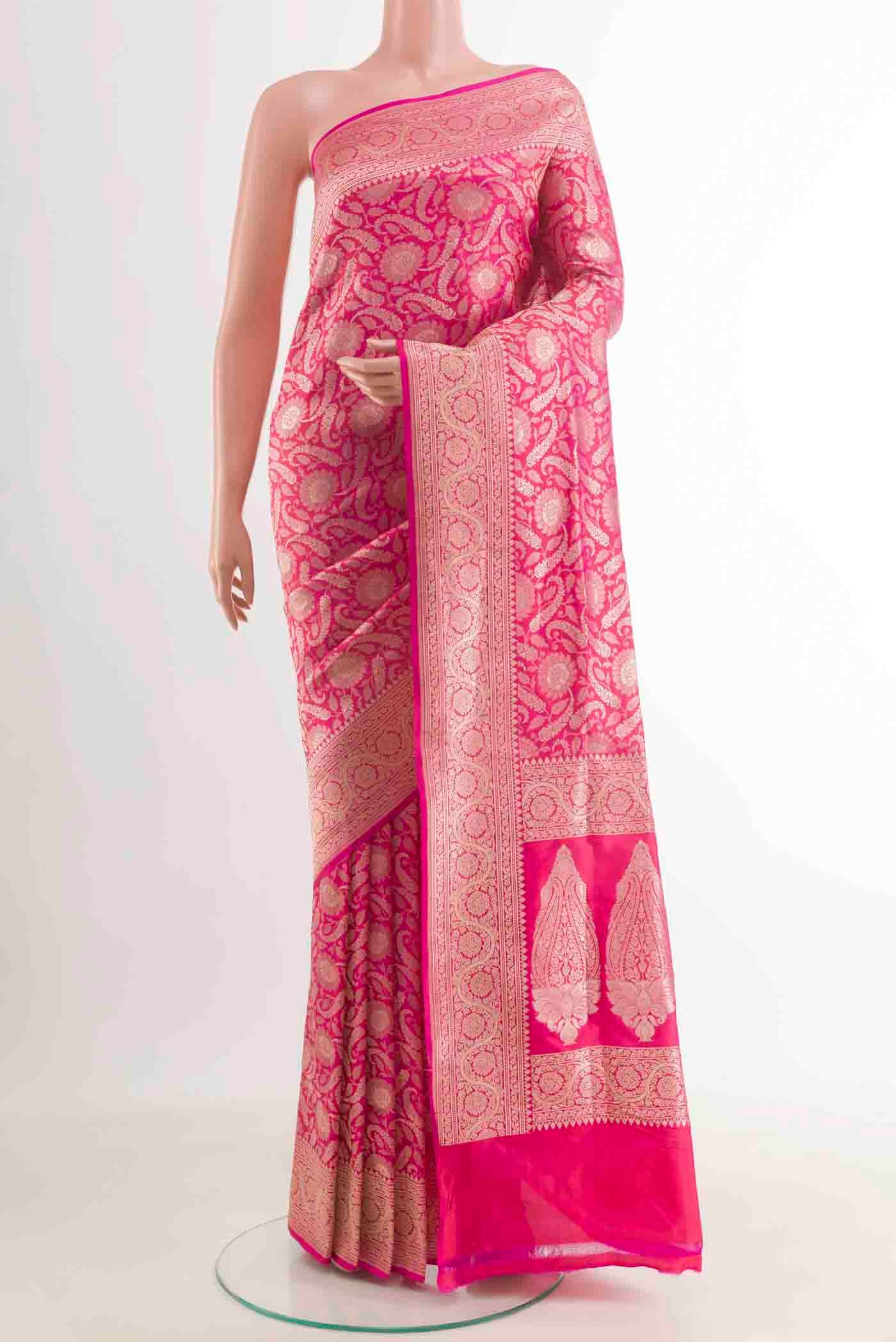 Pink Banarasi Silk Saree