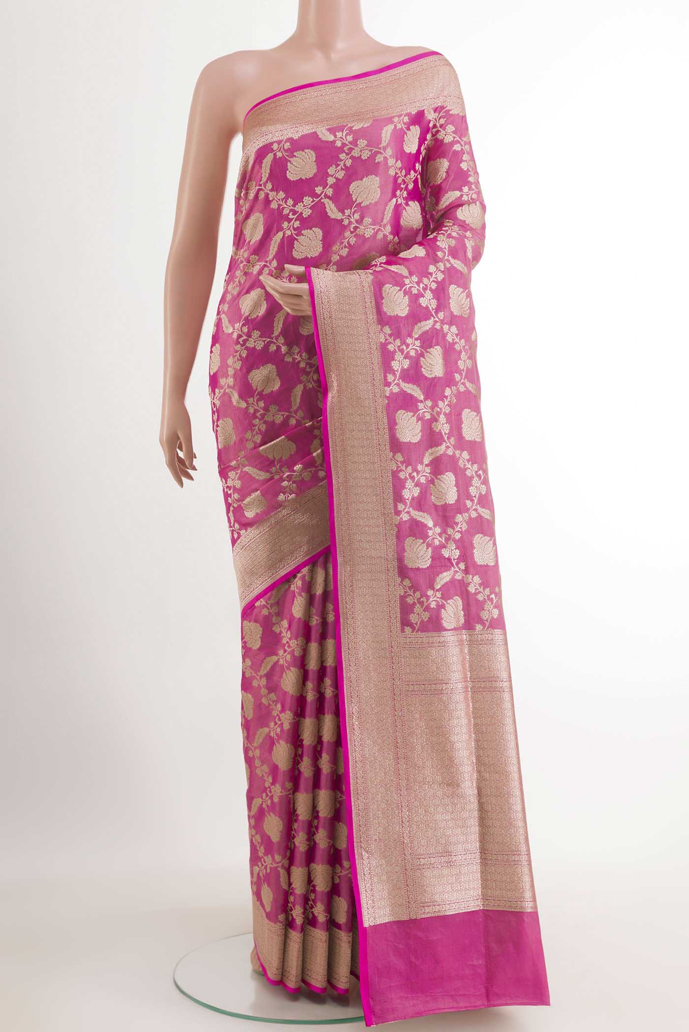 Pink Banarasi Silk Saree