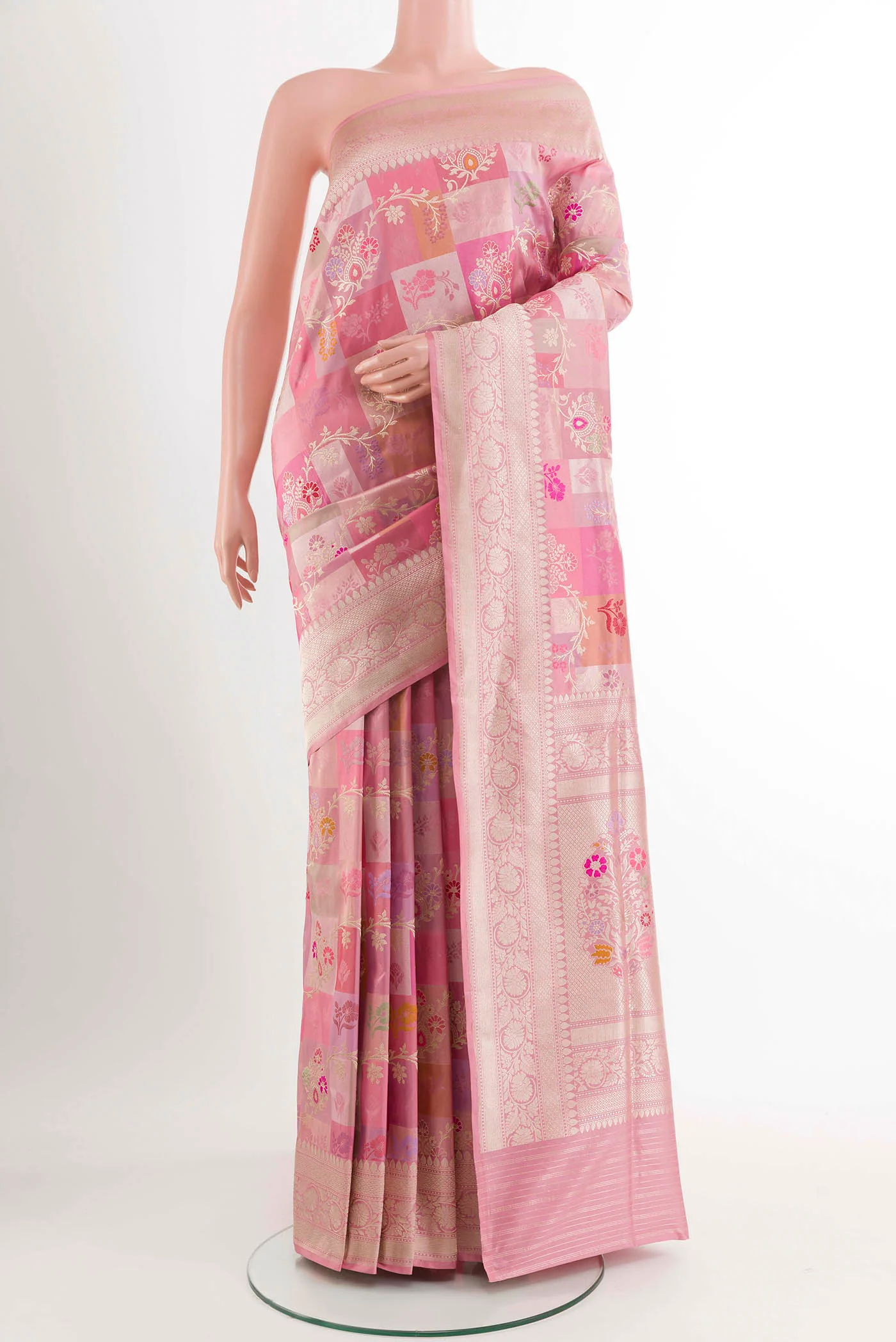 Pink Banarasi Silk Saree