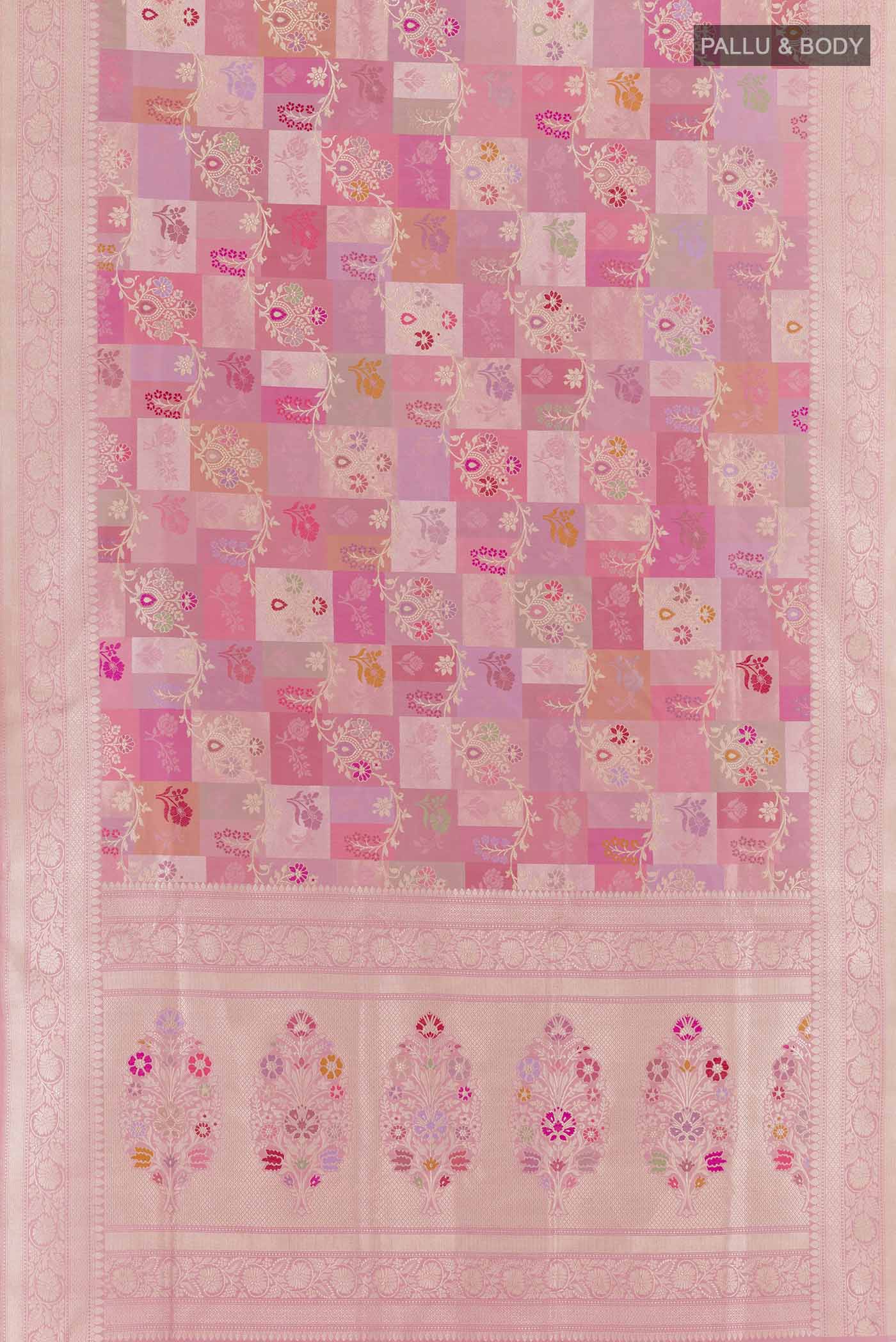 Pink Banarasi Silk Saree - Image 4