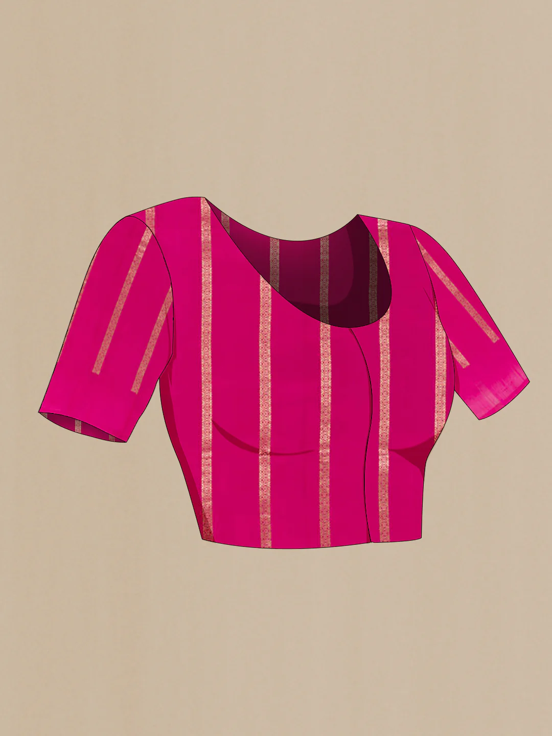 Rani Pink Banarasi Katan Silk Saree - Image 2