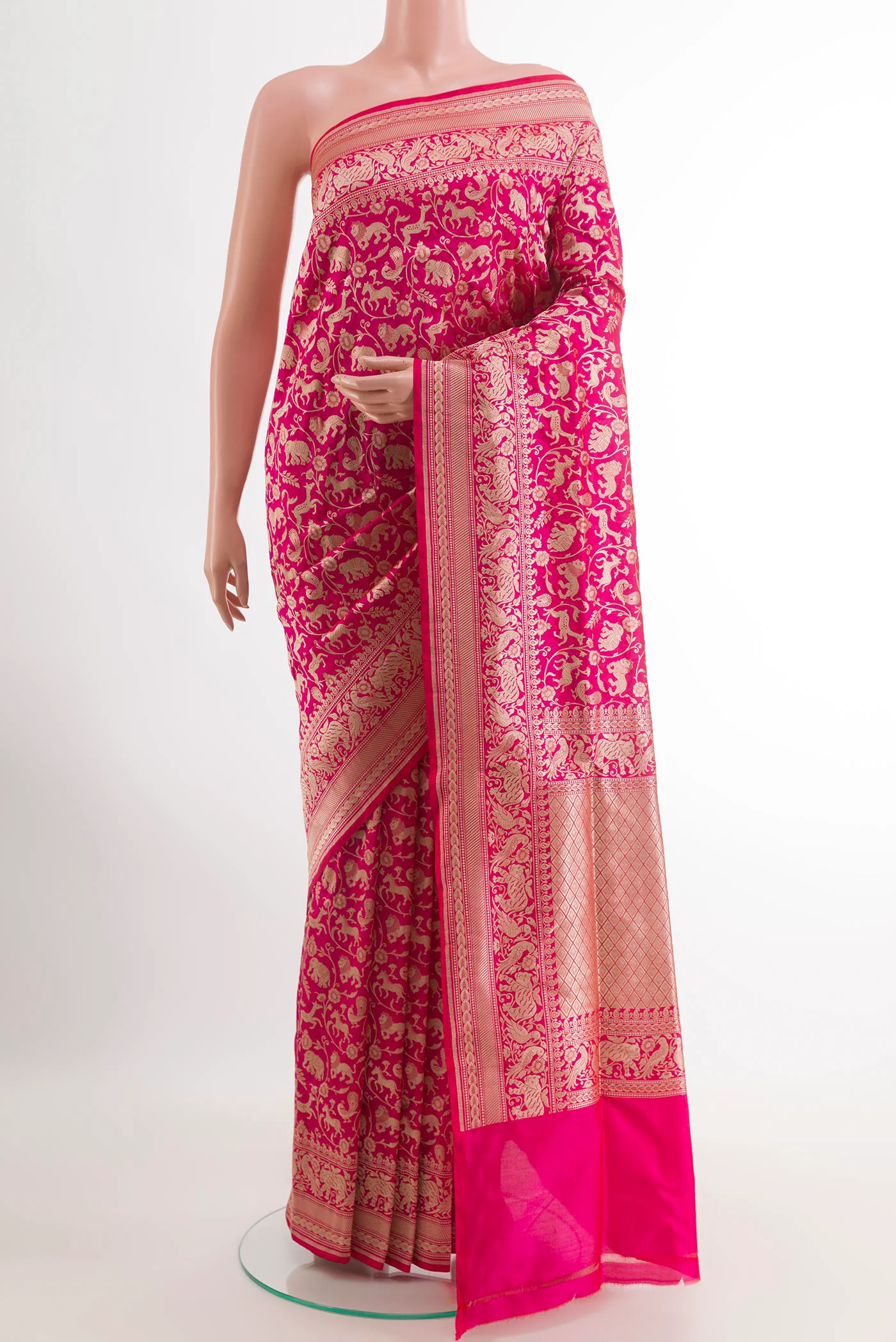 Pink Banarasi Silk Saree