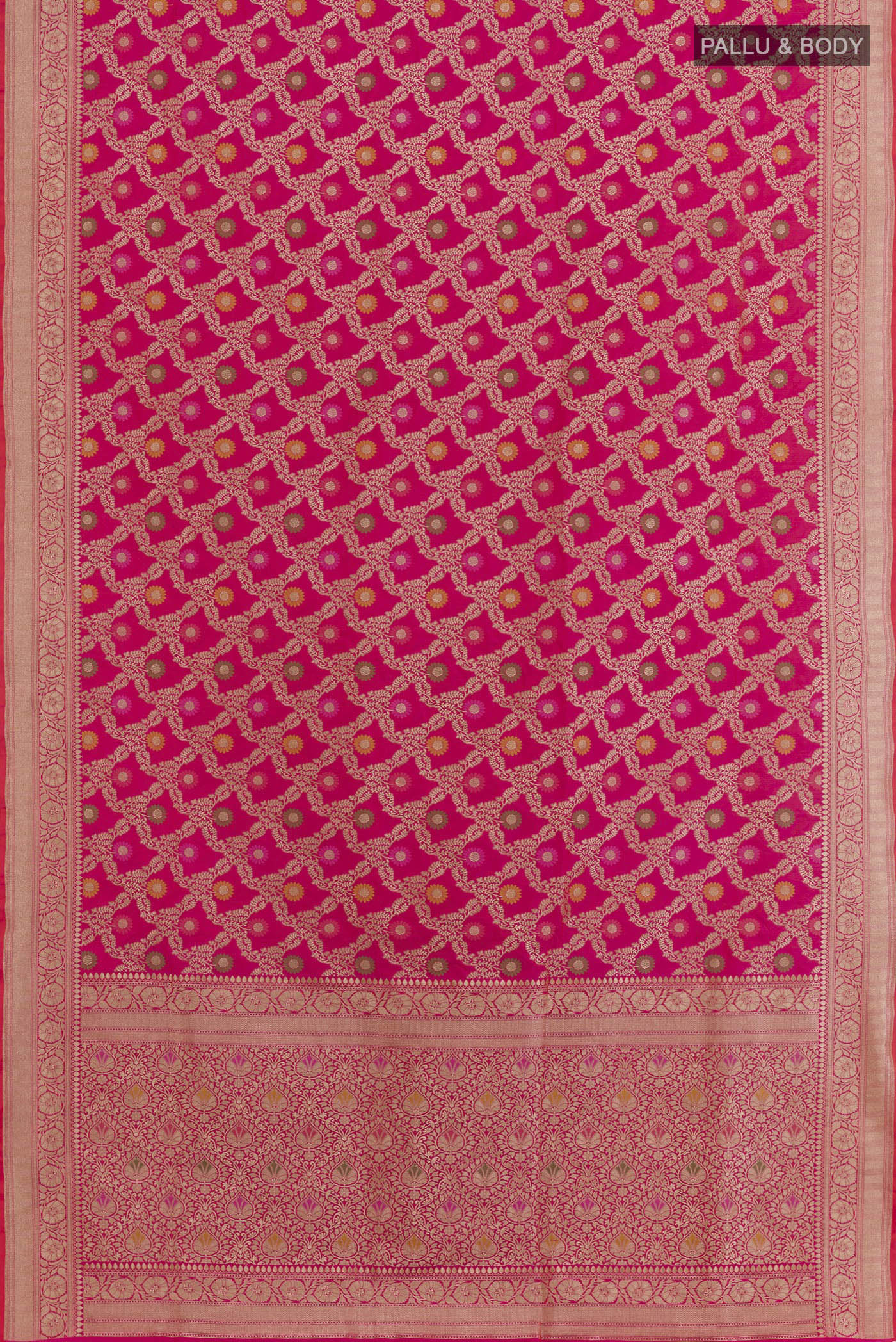 Pink Banarasi Silk Saree - Image 3