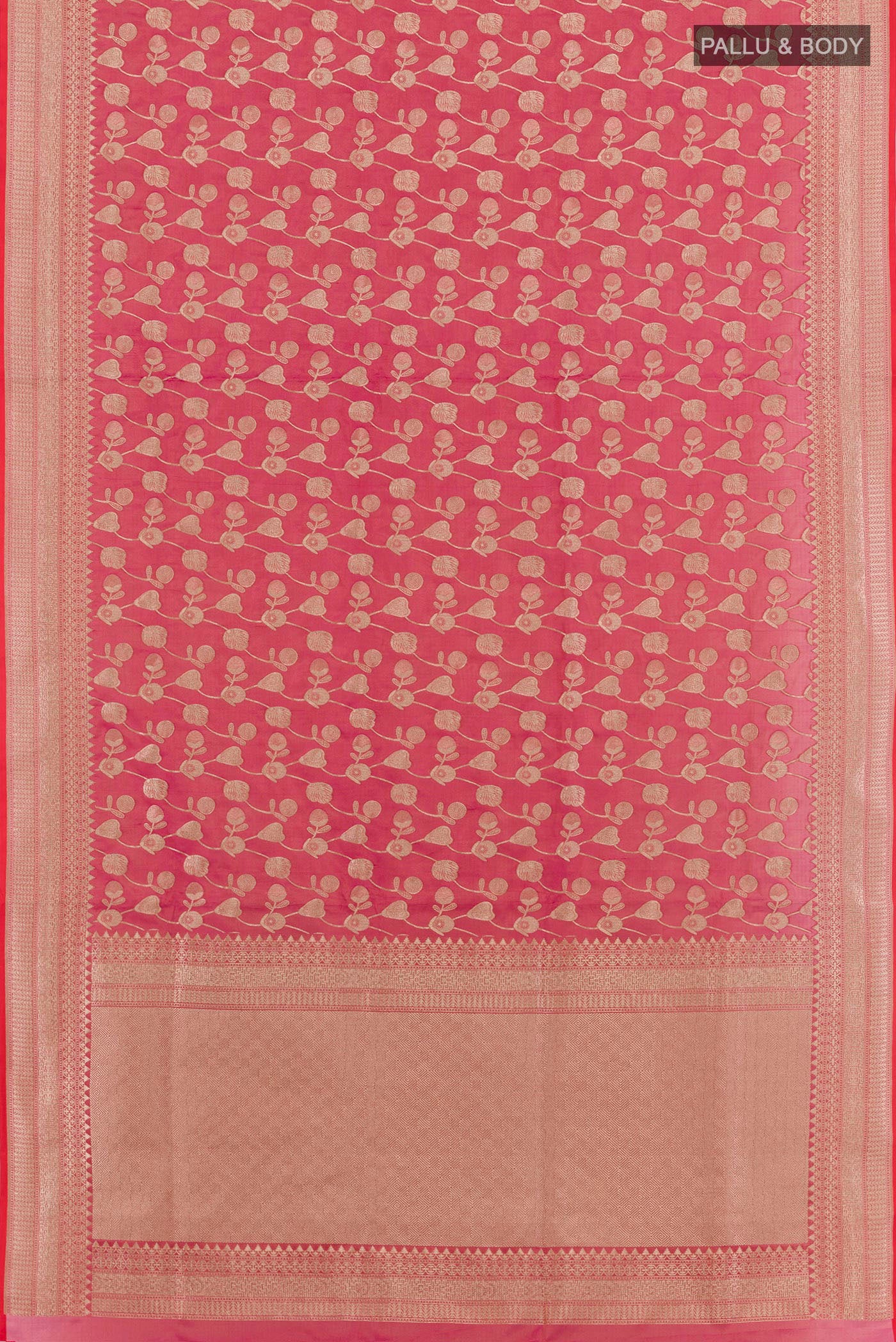 Pink Banarasi Silk Saree - Image 3