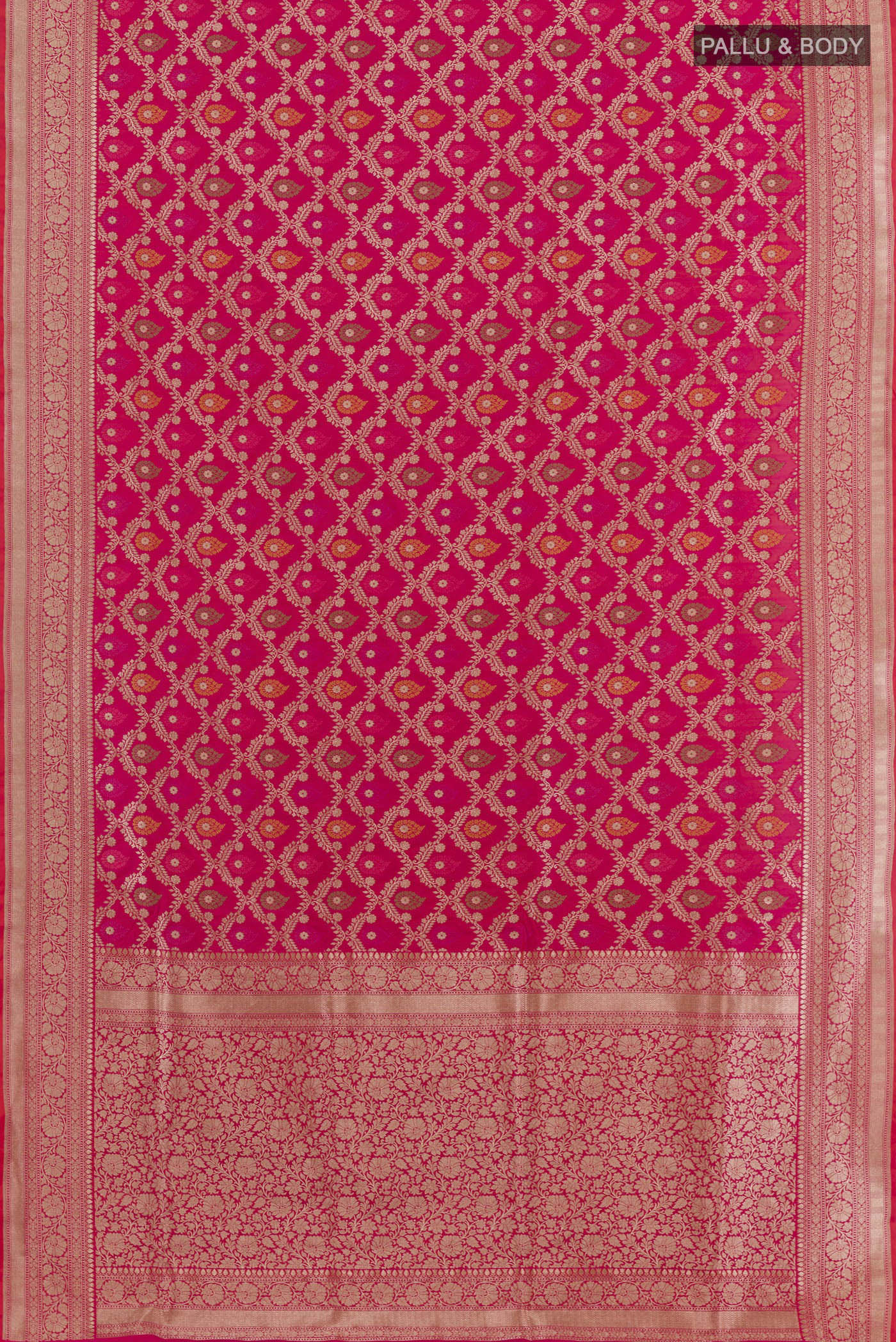 Pink Banarasi Silk Saree - Image 3