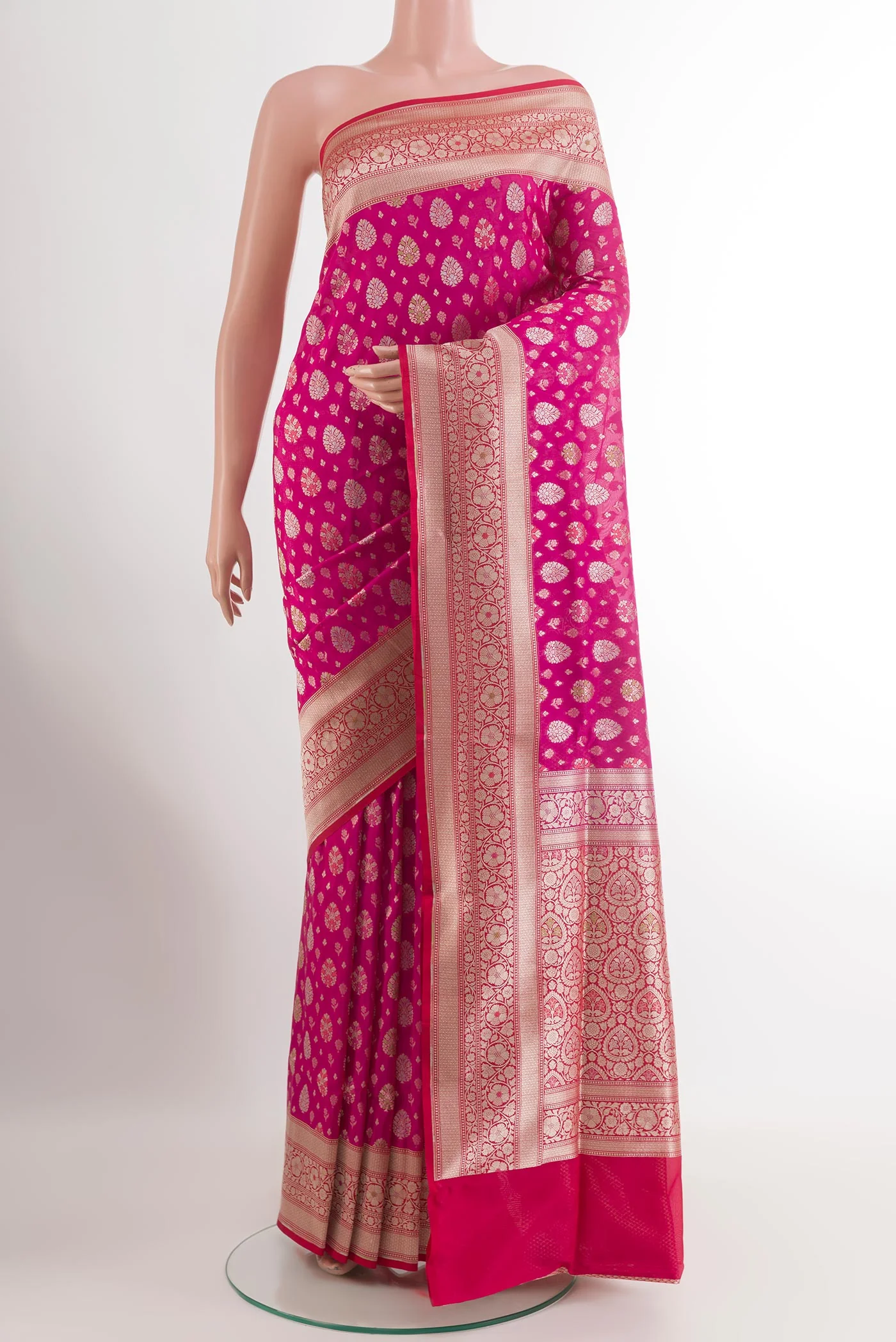 Rani Pink Banarasi Silk Saree