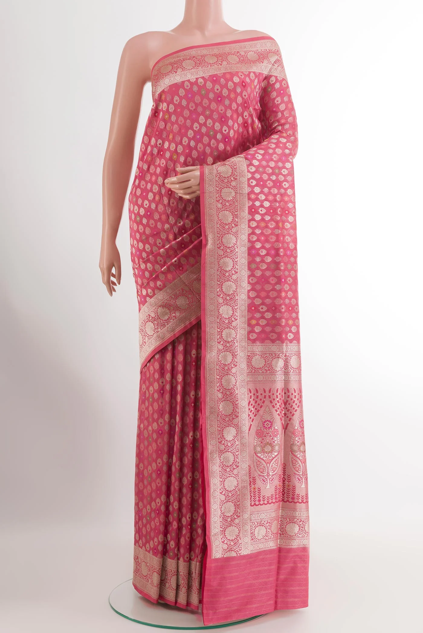 Pink Banarasi Silk Saree
