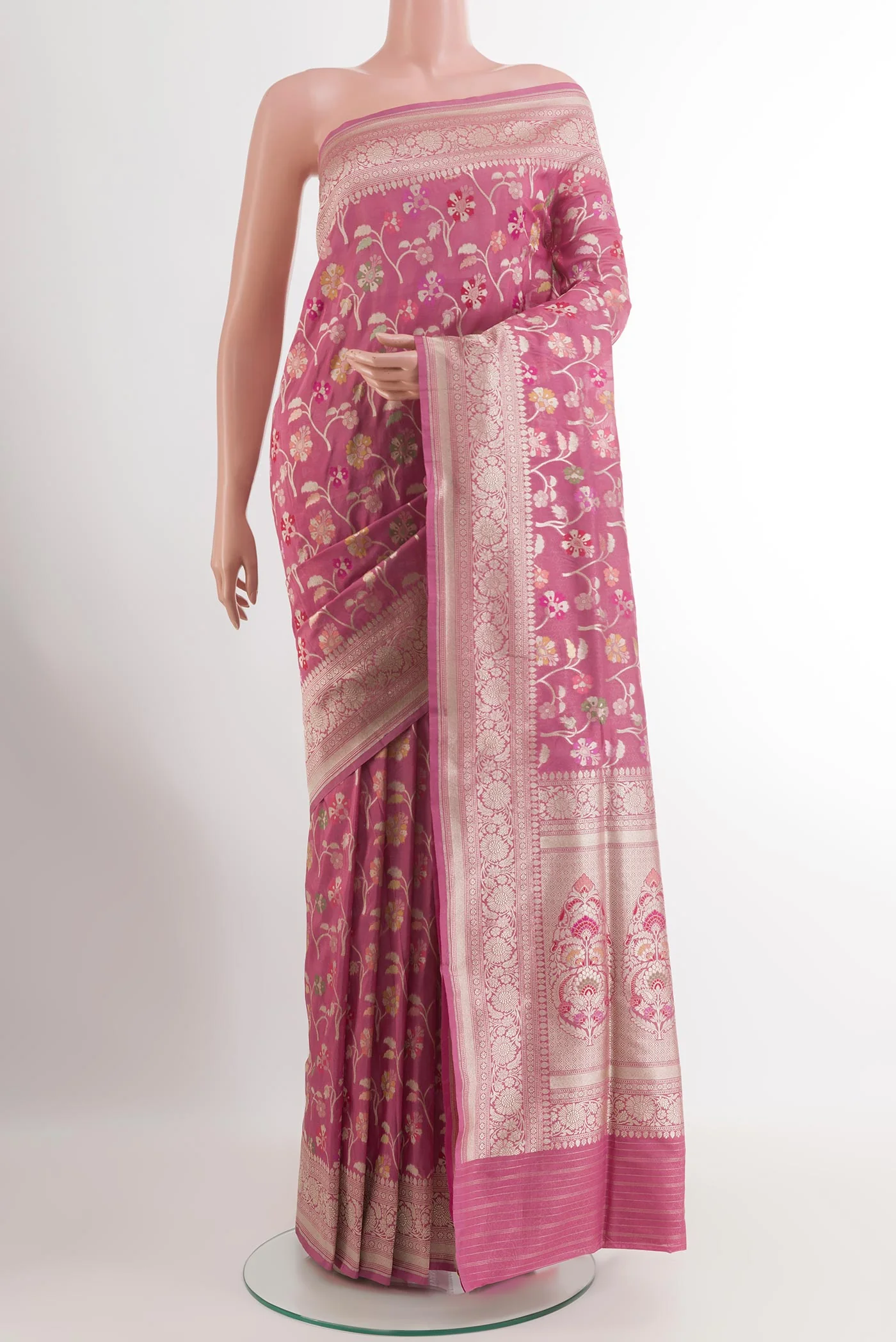 Pink Banarasi Silk Saree