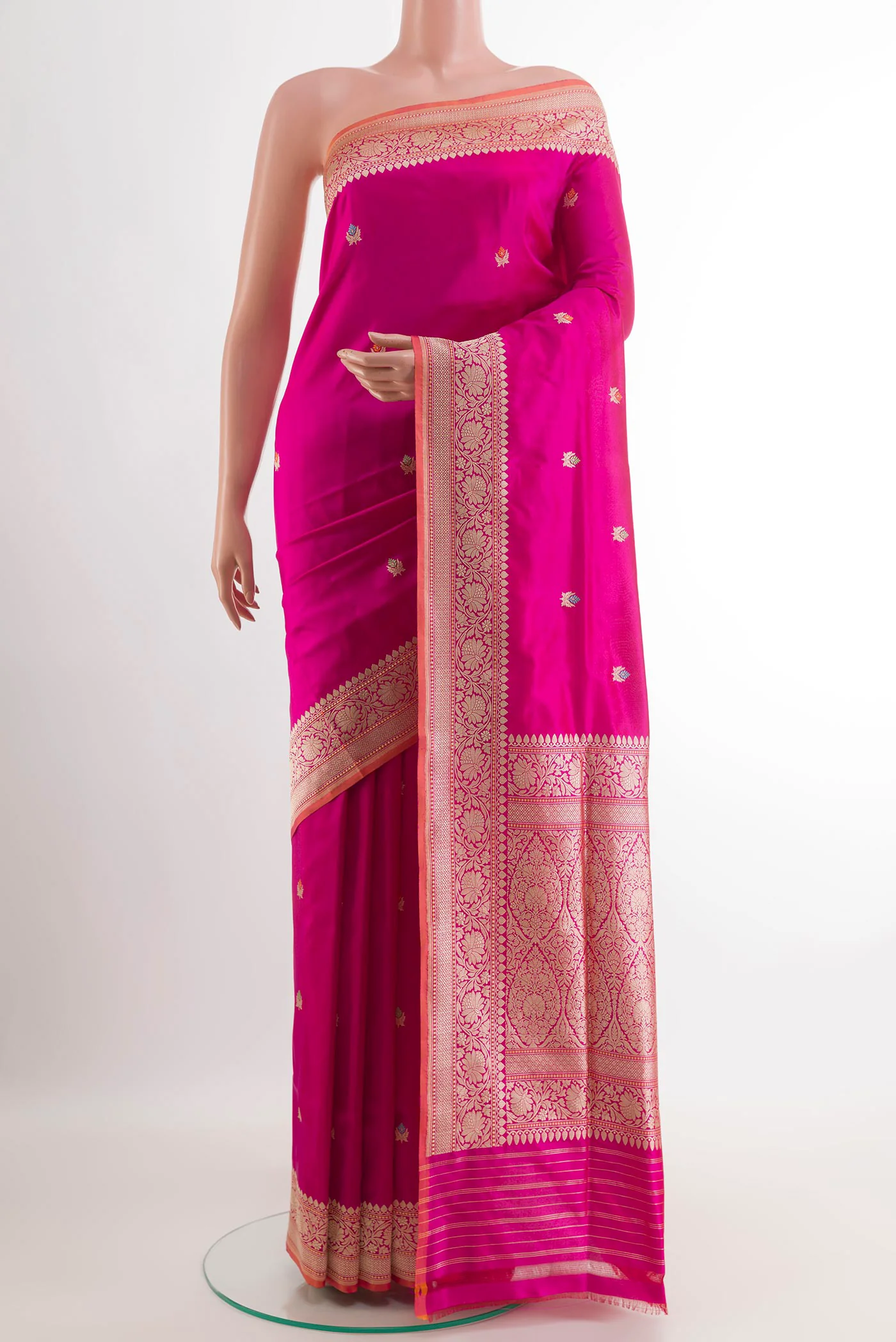 Rani Pink Banarasi Silk Saree
