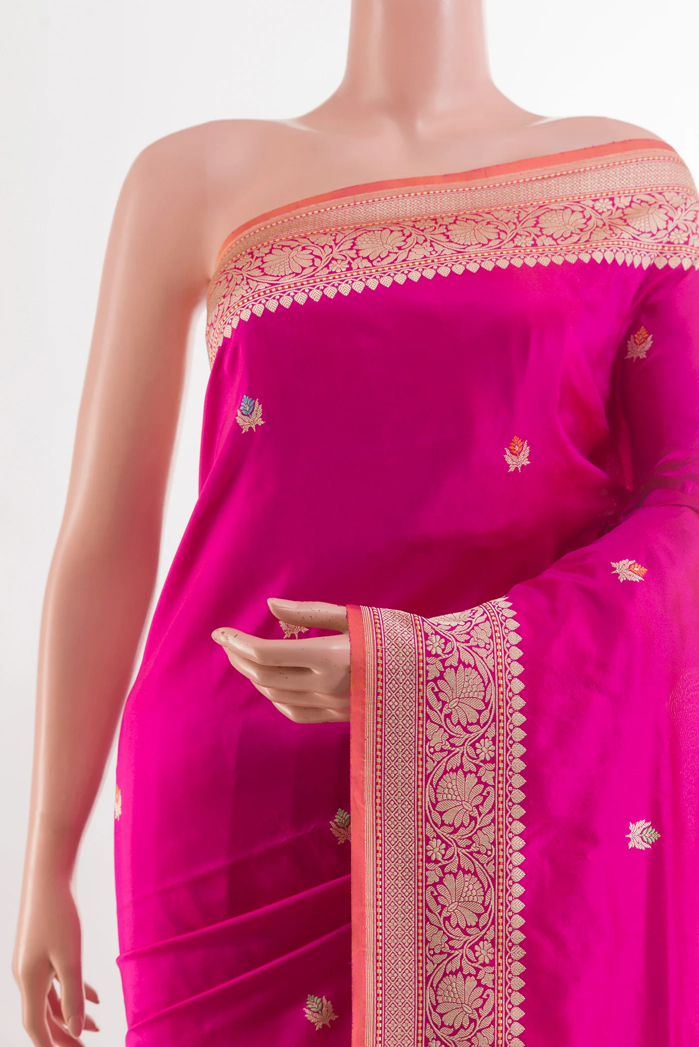 Rani Pink Banarasi Silk Saree - Image 2