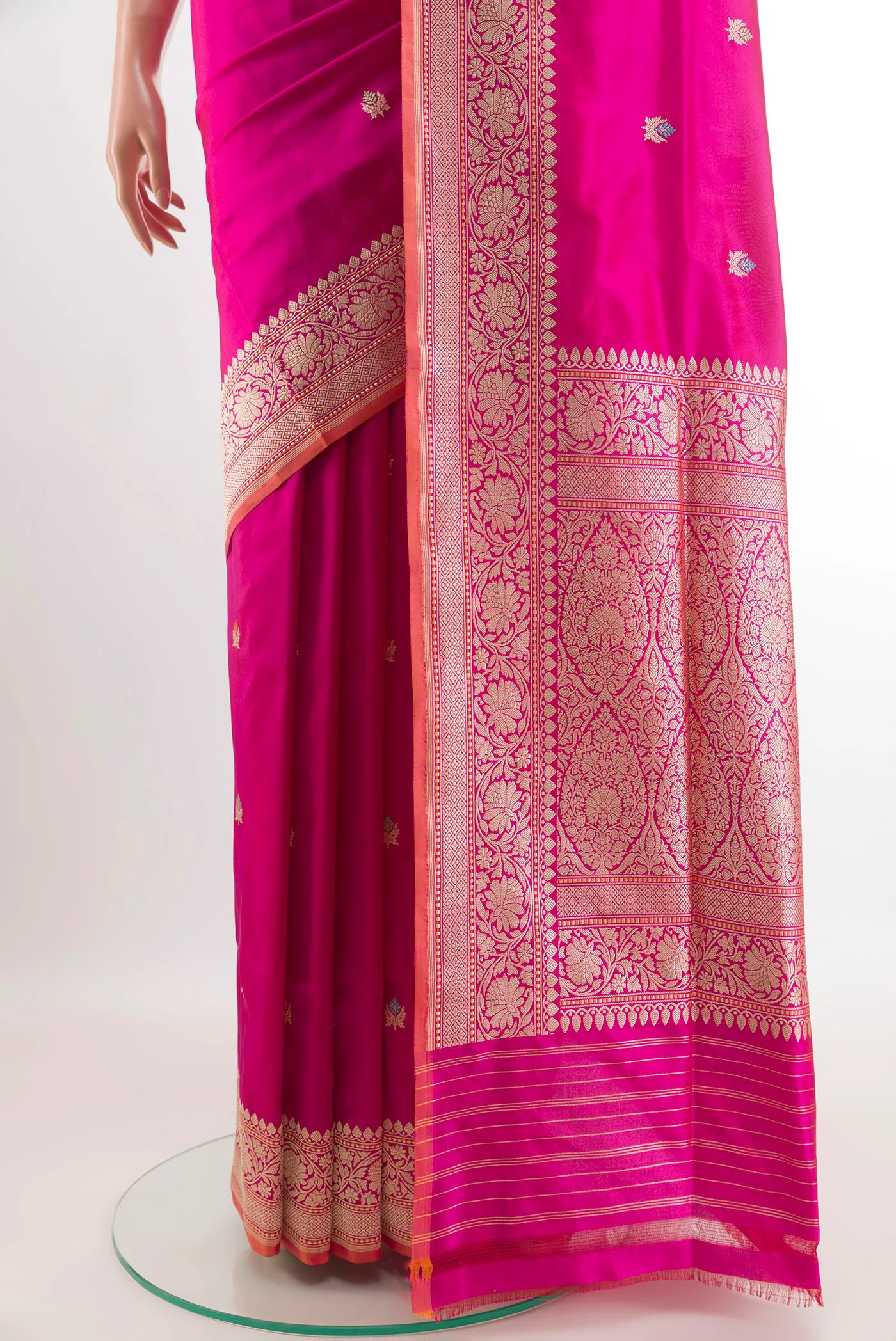 Rani Pink Banarasi Silk Saree - Image 3