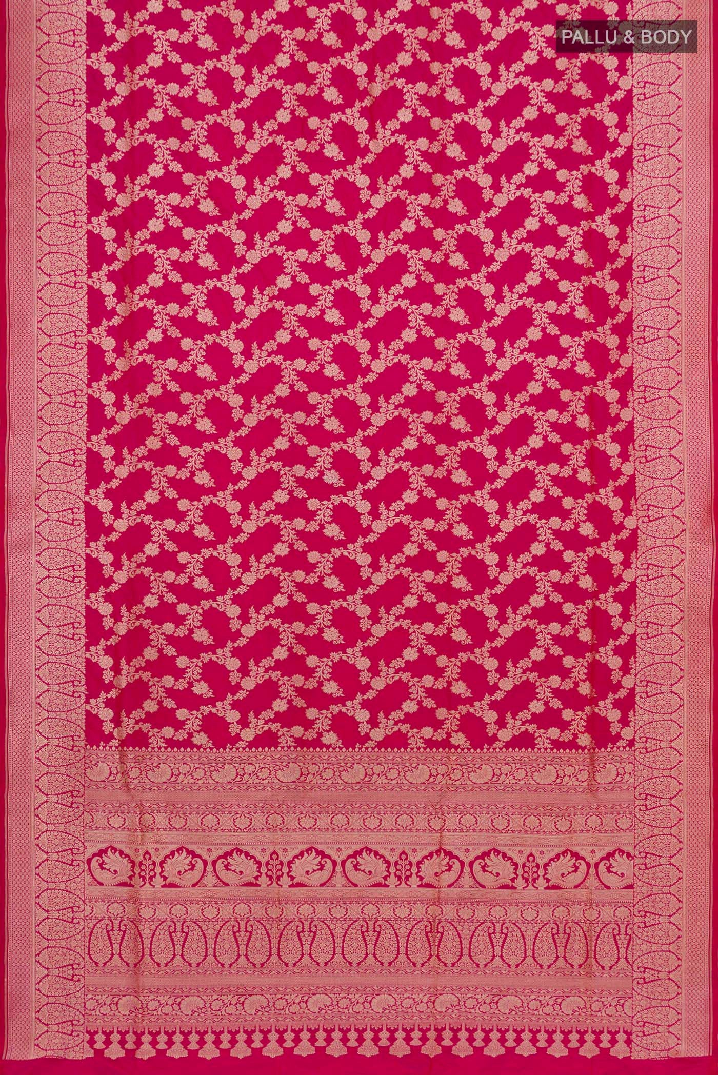 Pink Banarasi Silk Saree - Image 5