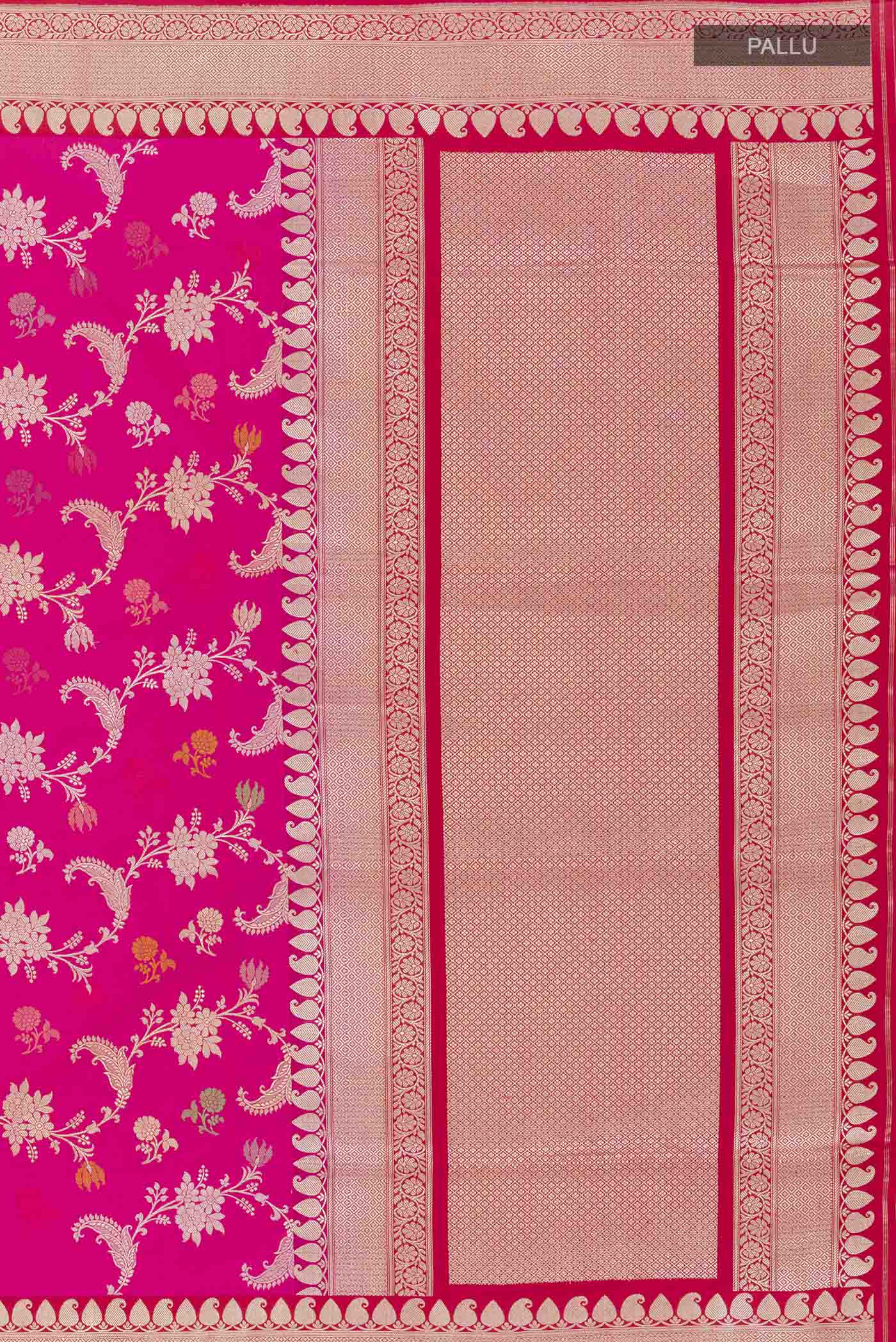 Pink Banarasi Silk Saree - Image 6