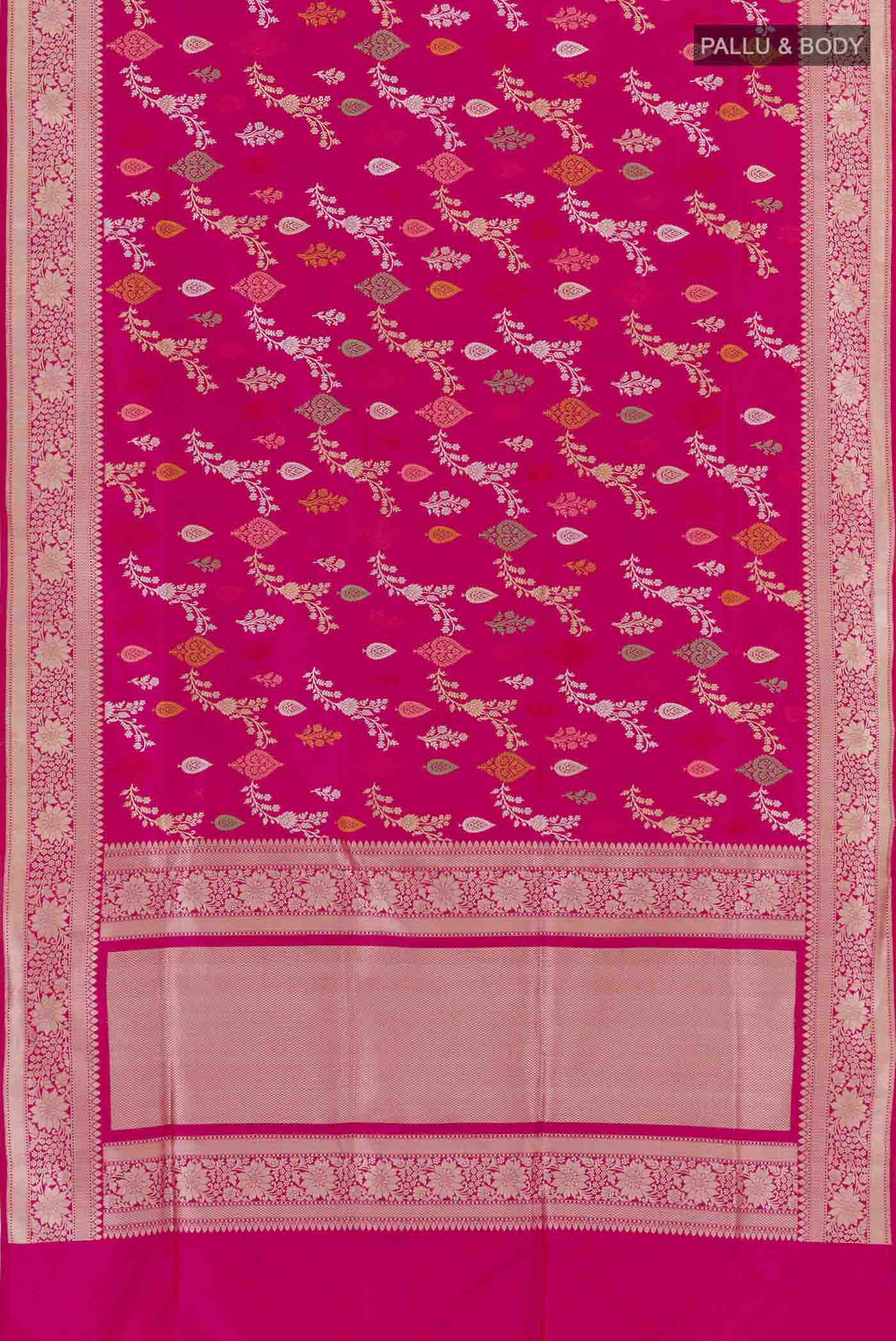 Pink Banarasi Silk Saree - Image 4