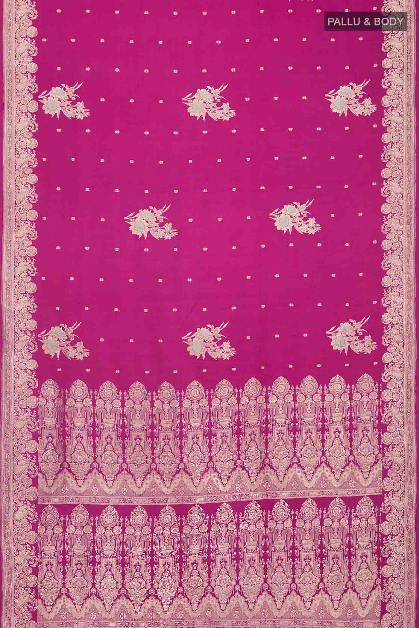 Pink Banarasi Silk Saree - Image 6