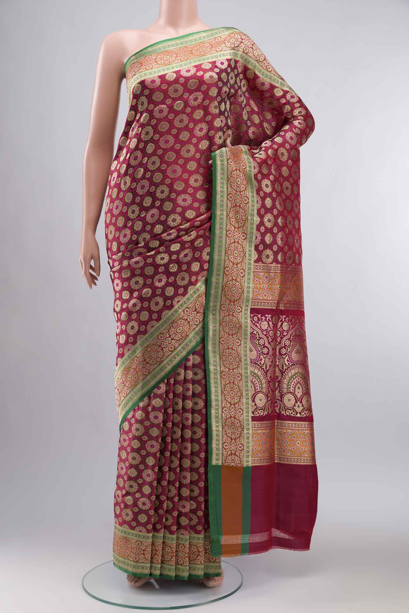 Pink Banarasi Silk Saree