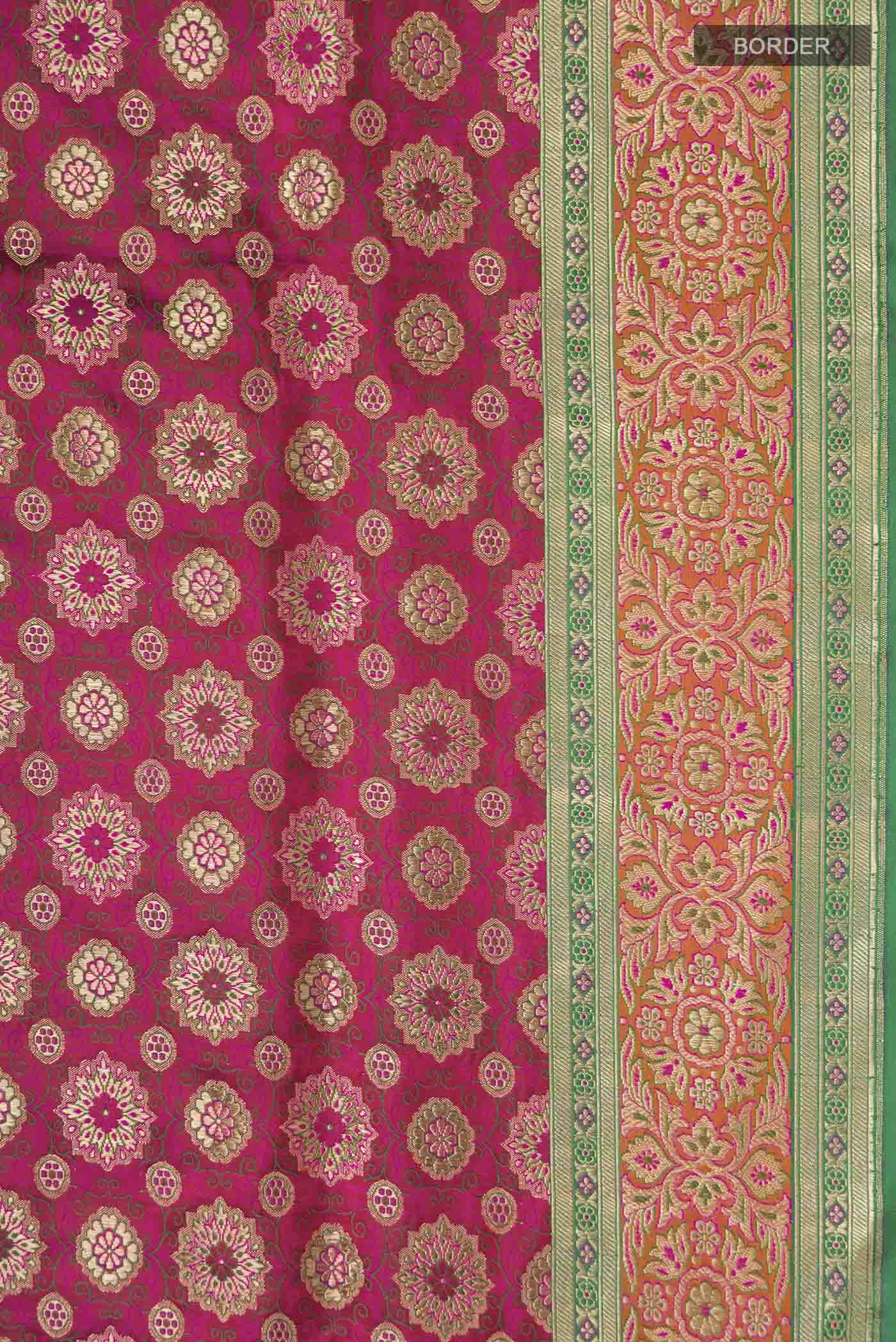 Pink Banarasi Silk Saree - Image 3