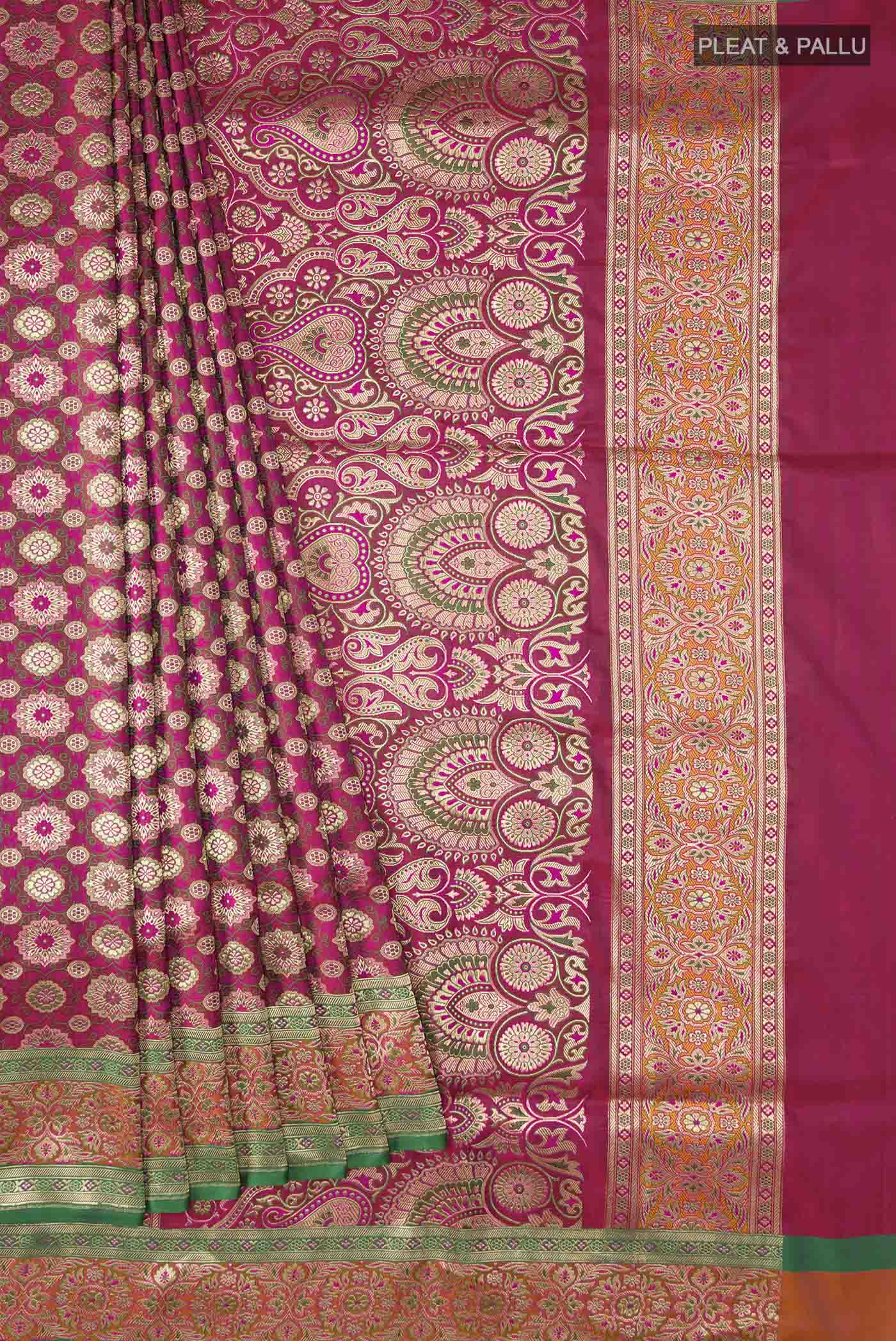 Pink Banarasi Silk Saree - Image 4