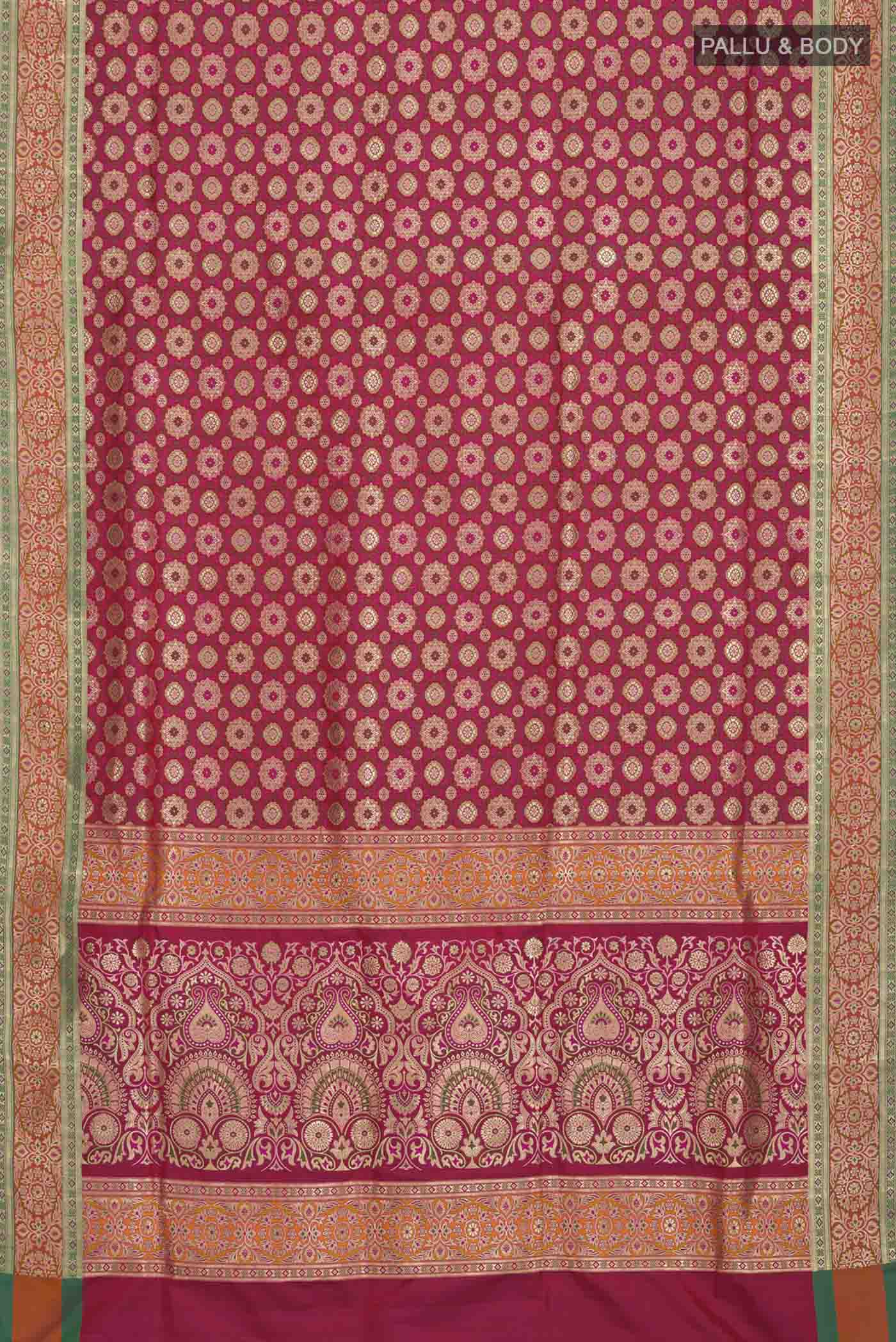 Pink Banarasi Silk Saree - Image 6