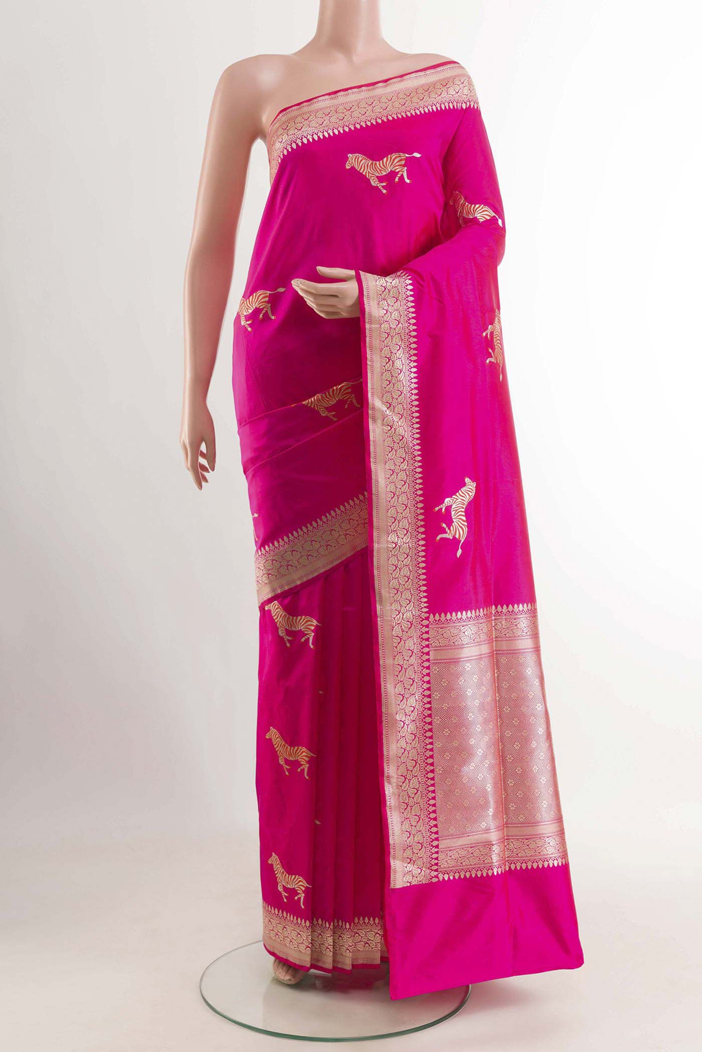 Pink Banarasi Silk Saree