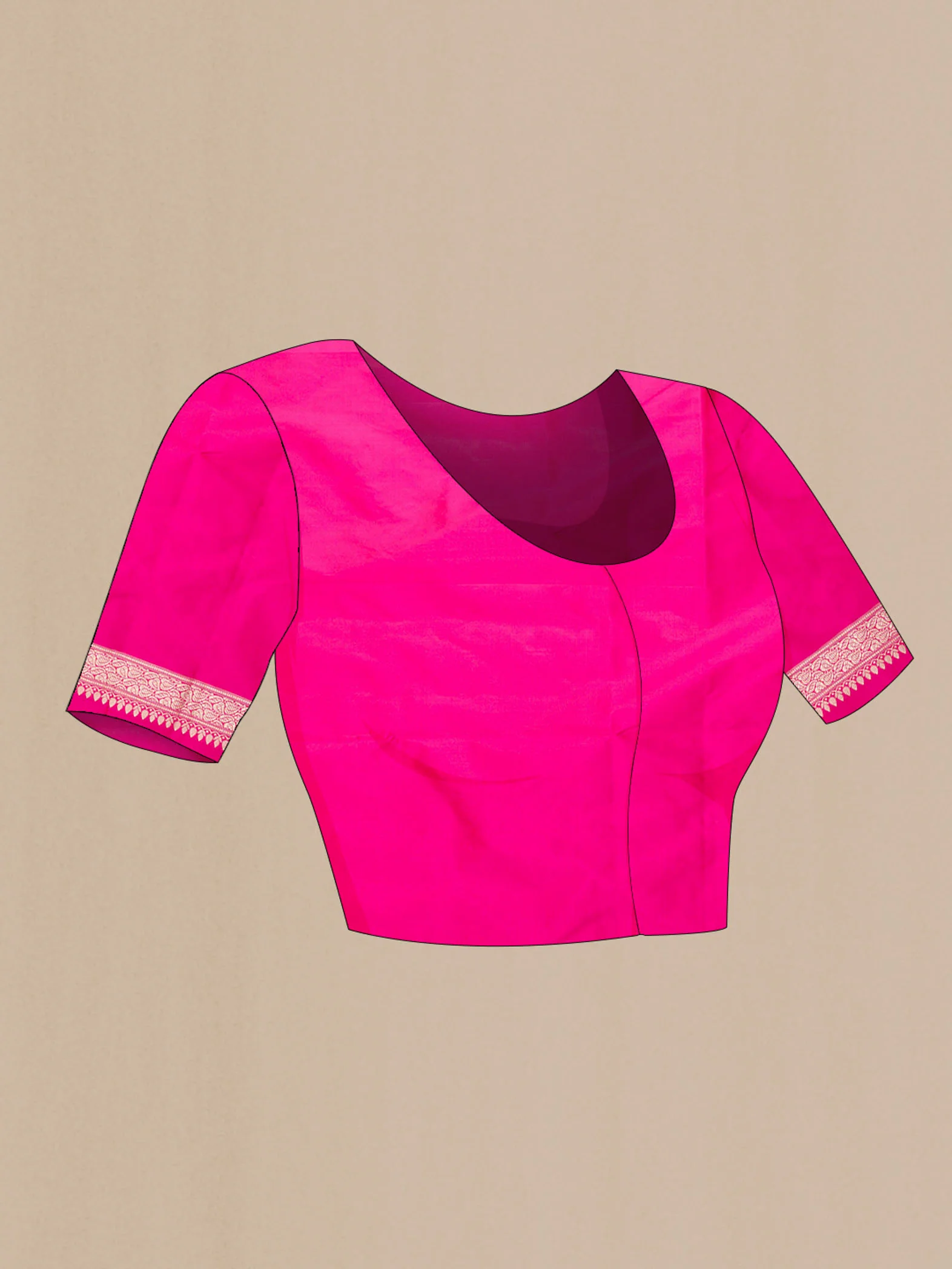 Pink Banarasi Silk Saree - Image 5