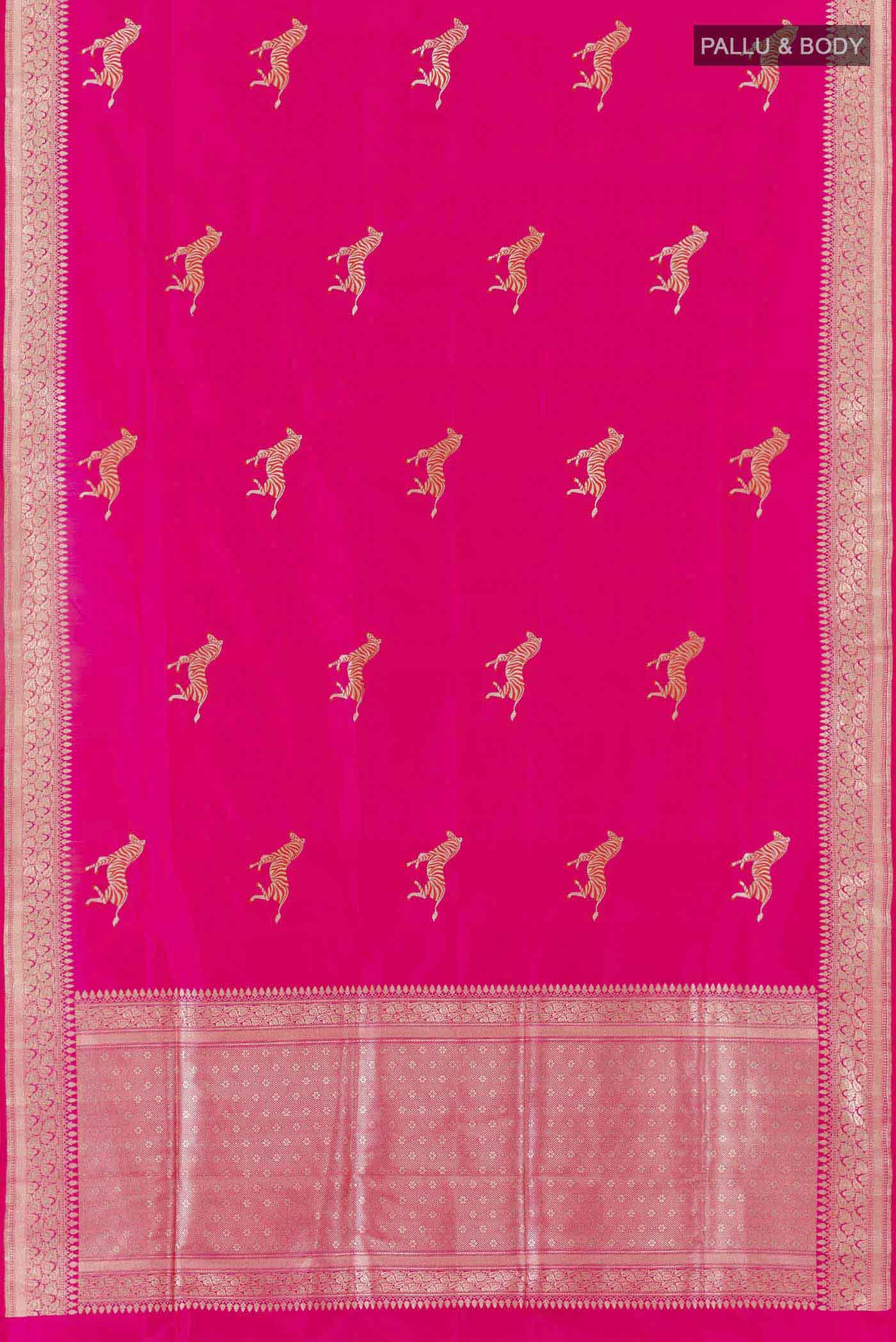 Pink Banarasi Silk Saree - Image 6
