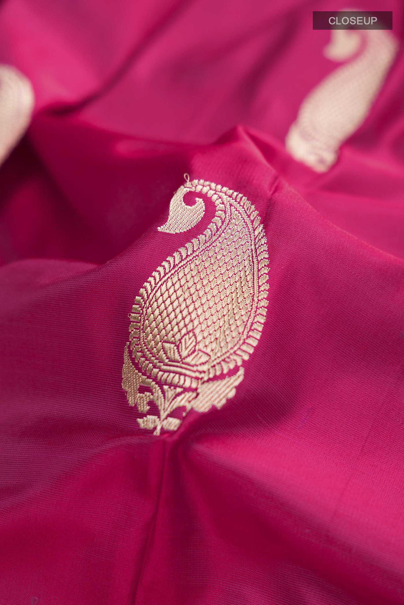 Pink Banarasi Silk Saree - Image 2