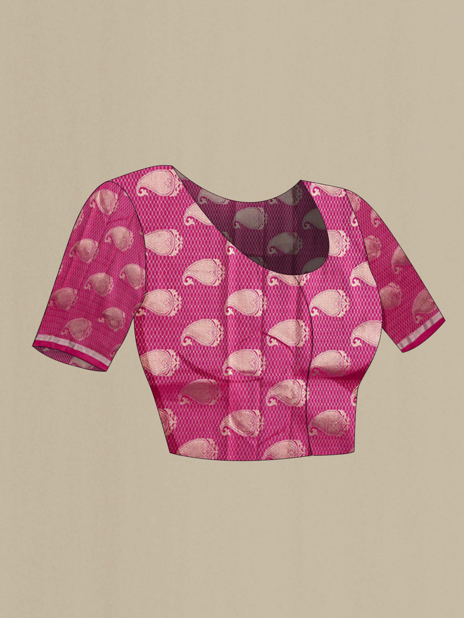 Pink Banarasi Silk Saree - Image 5