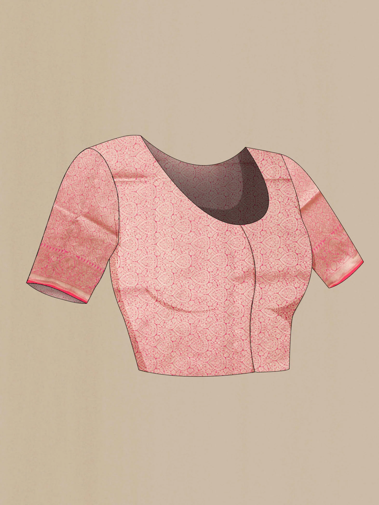 Pink Banarasi Silk Saree - Image 5