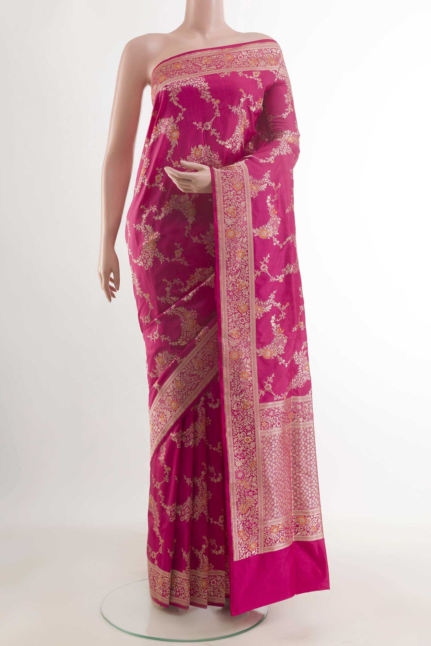 Pink Banarasi Silk Saree