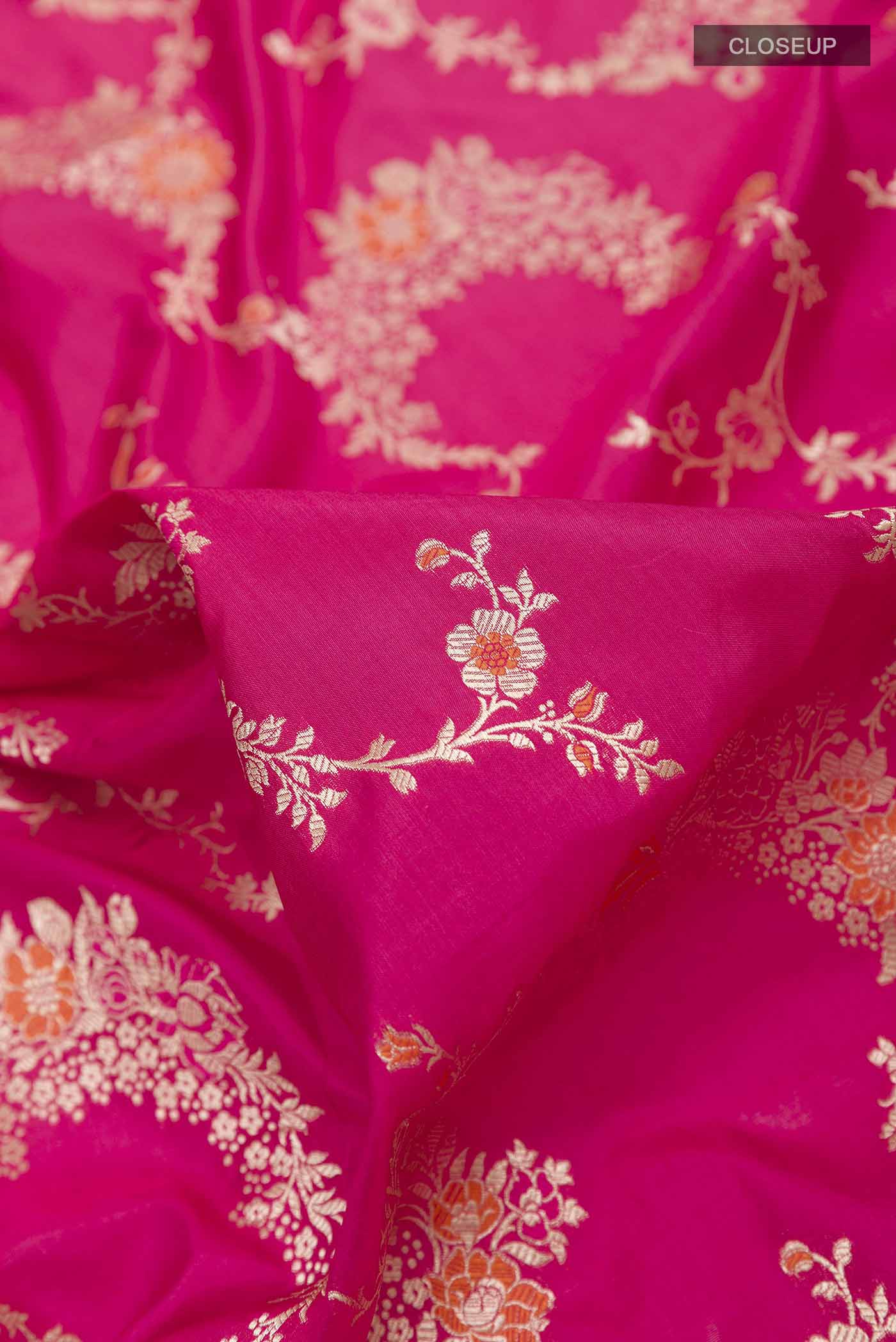 Pink Banarasi Silk Saree - Image 2
