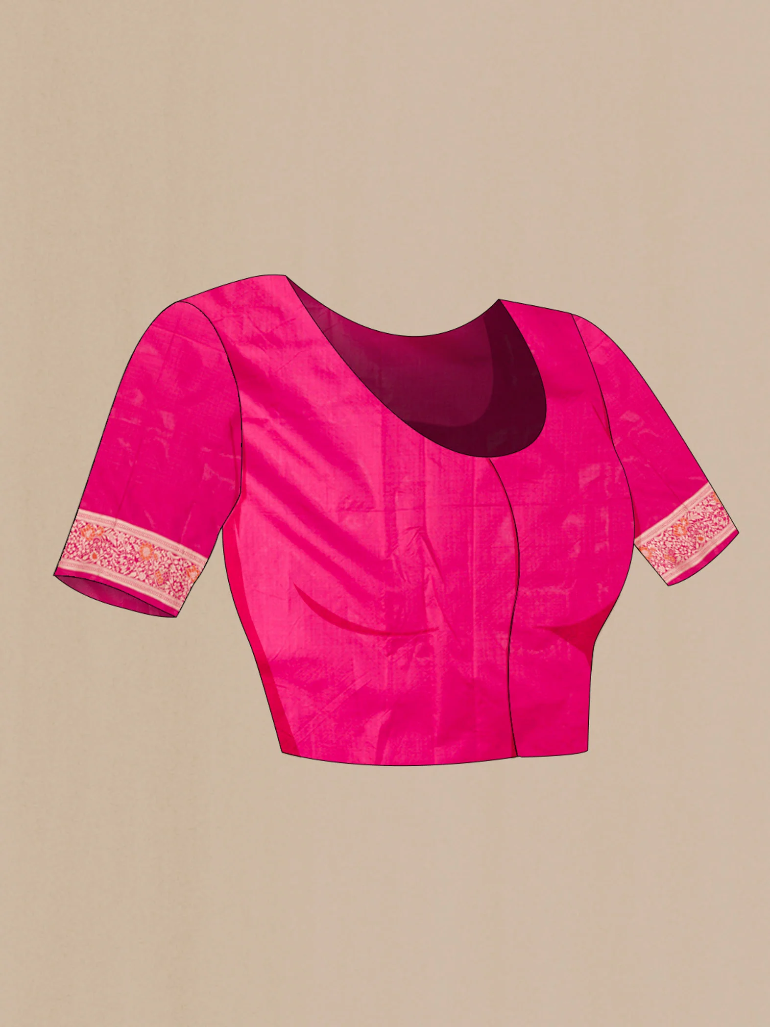 Pink Banarasi Silk Saree - Image 5