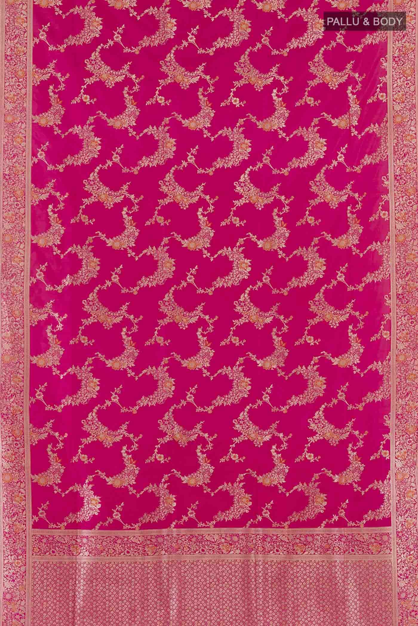 Pink Banarasi Silk Saree - Image 6