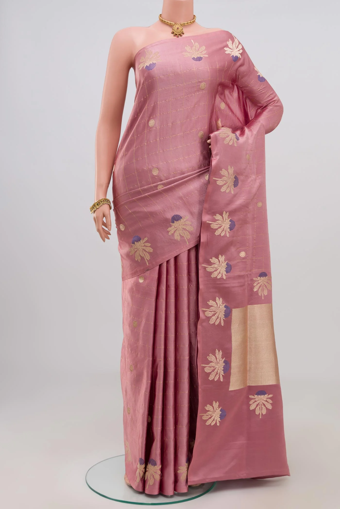 Pink Banarasi Silk Saree