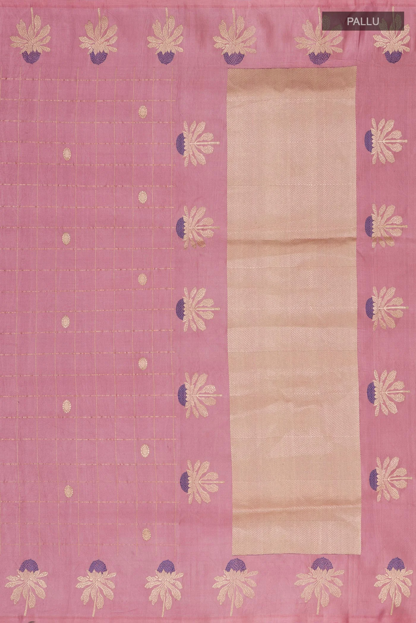 Pink Banarasi Silk Saree - Image 6