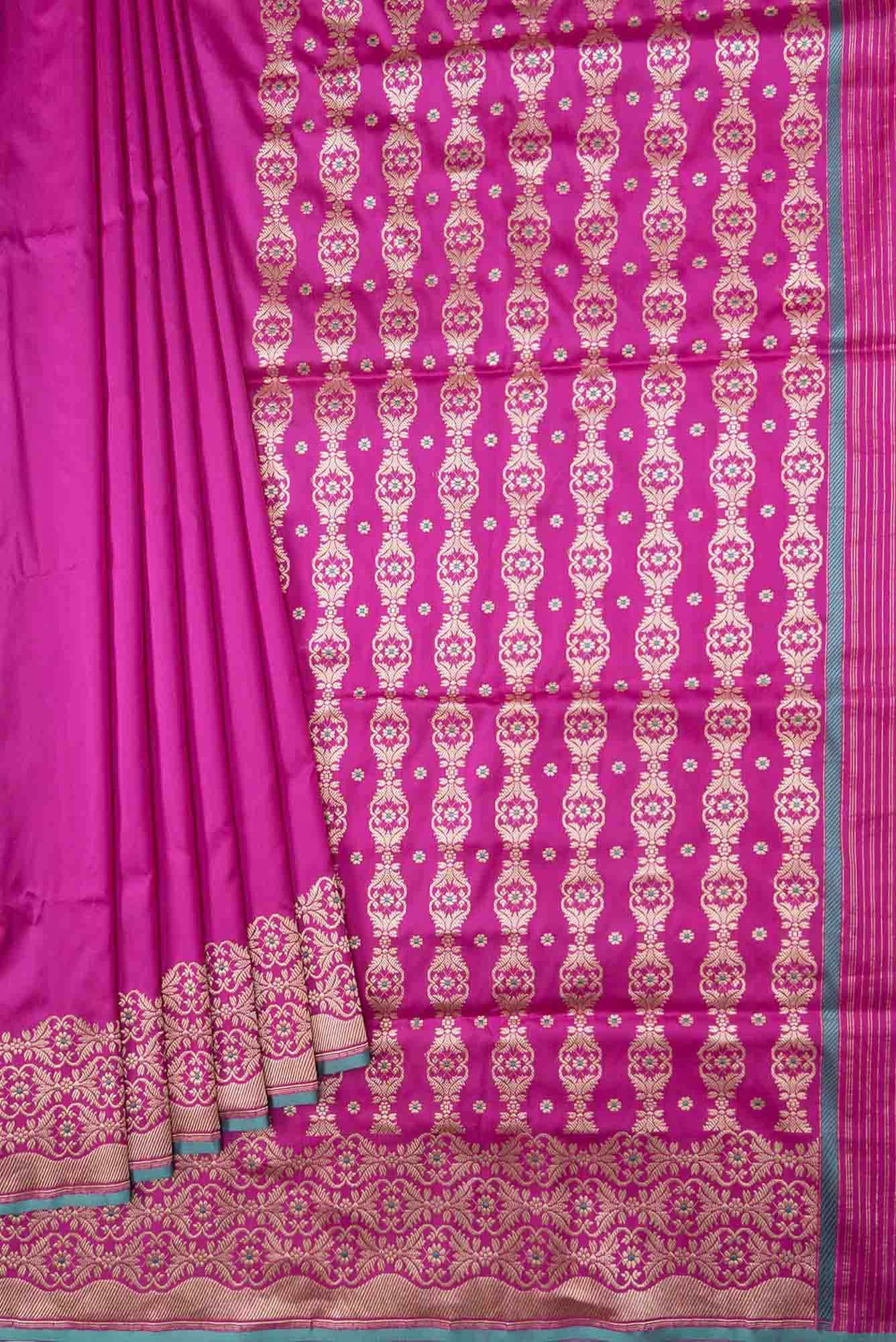 Suhasini Pink Banarasi Silk Saree - Image 5
