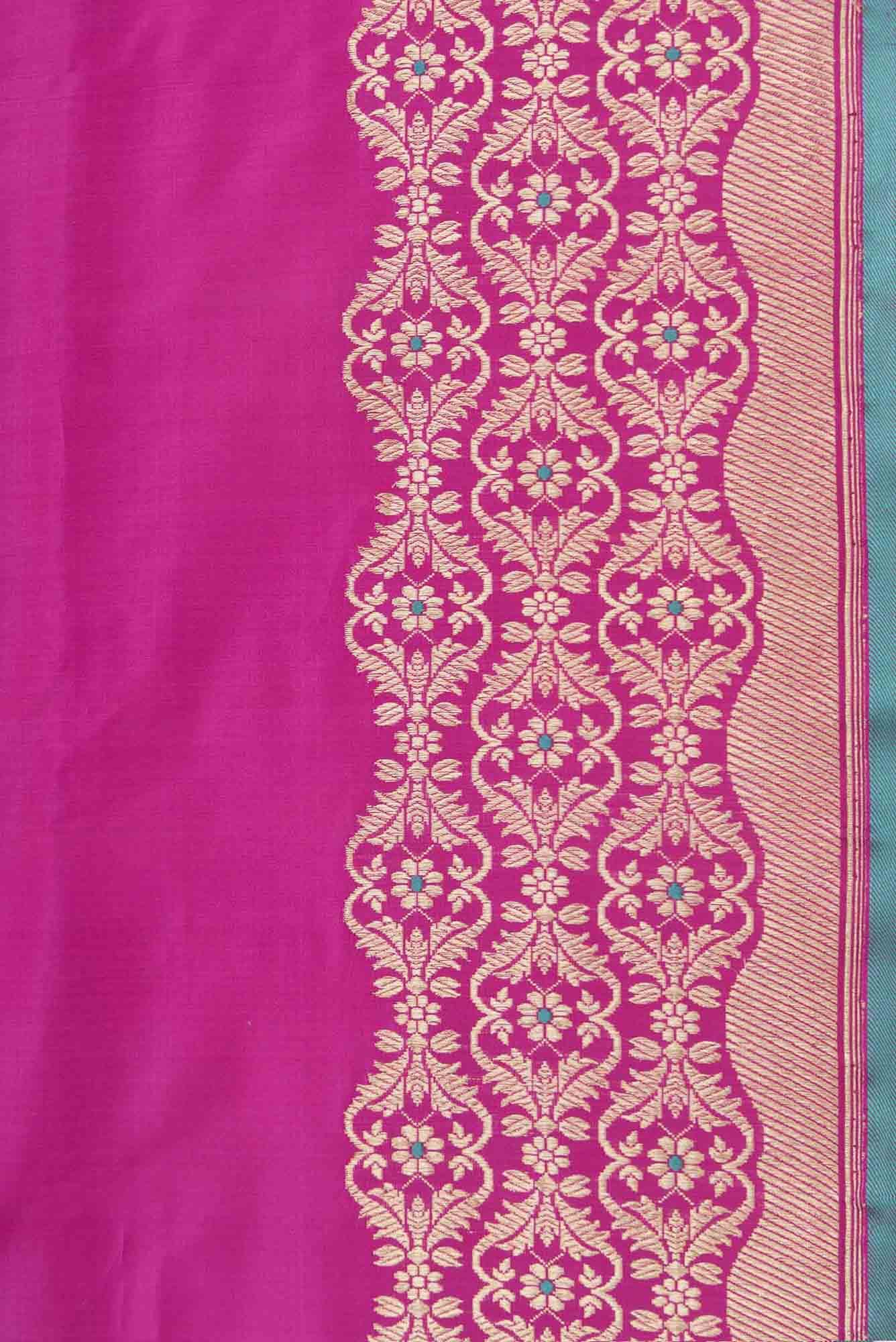 Suhasini Pink Banarasi Silk Saree - Image 6