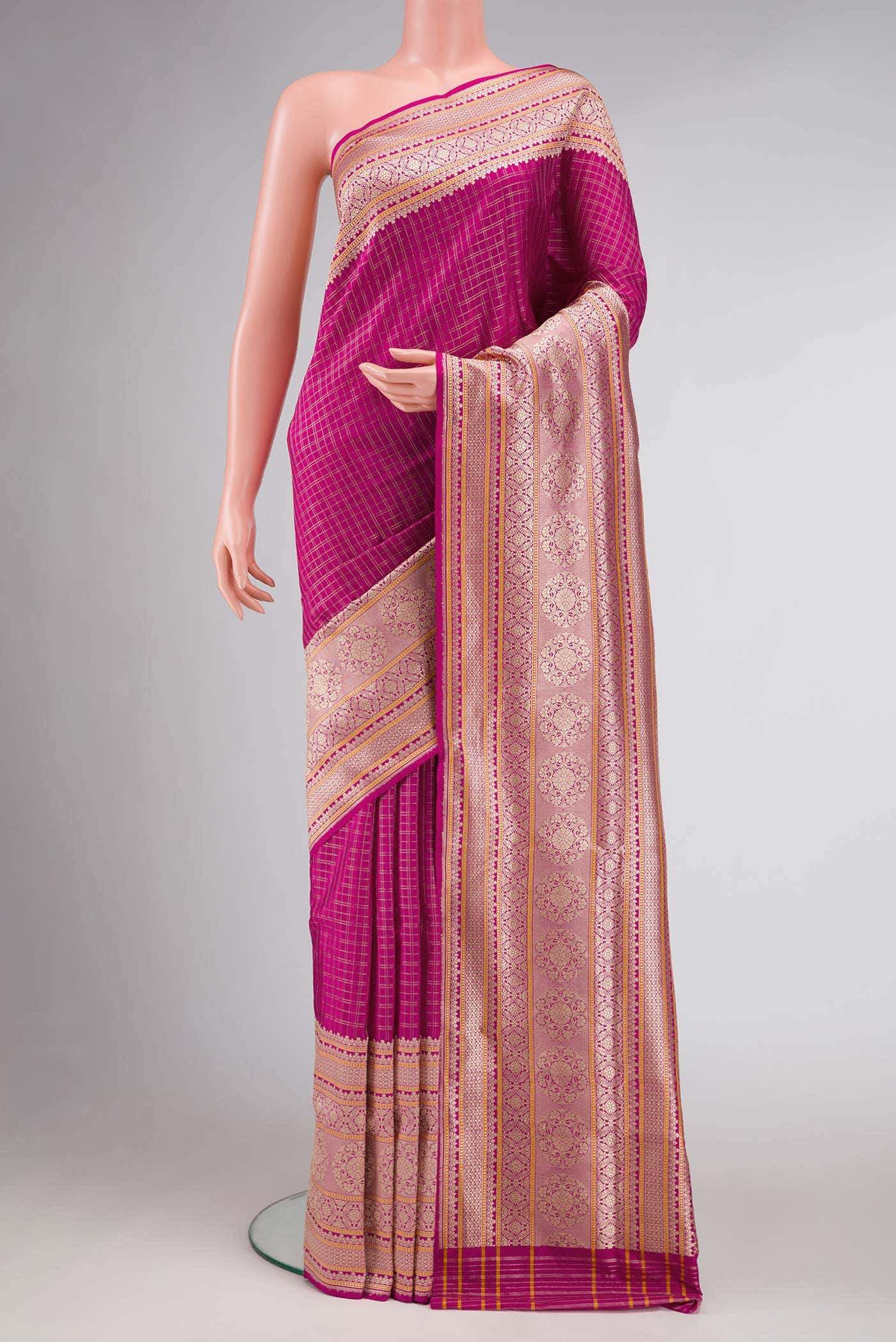 Pure Silk Pure Zari Pink Banarasi Saree - Image 7