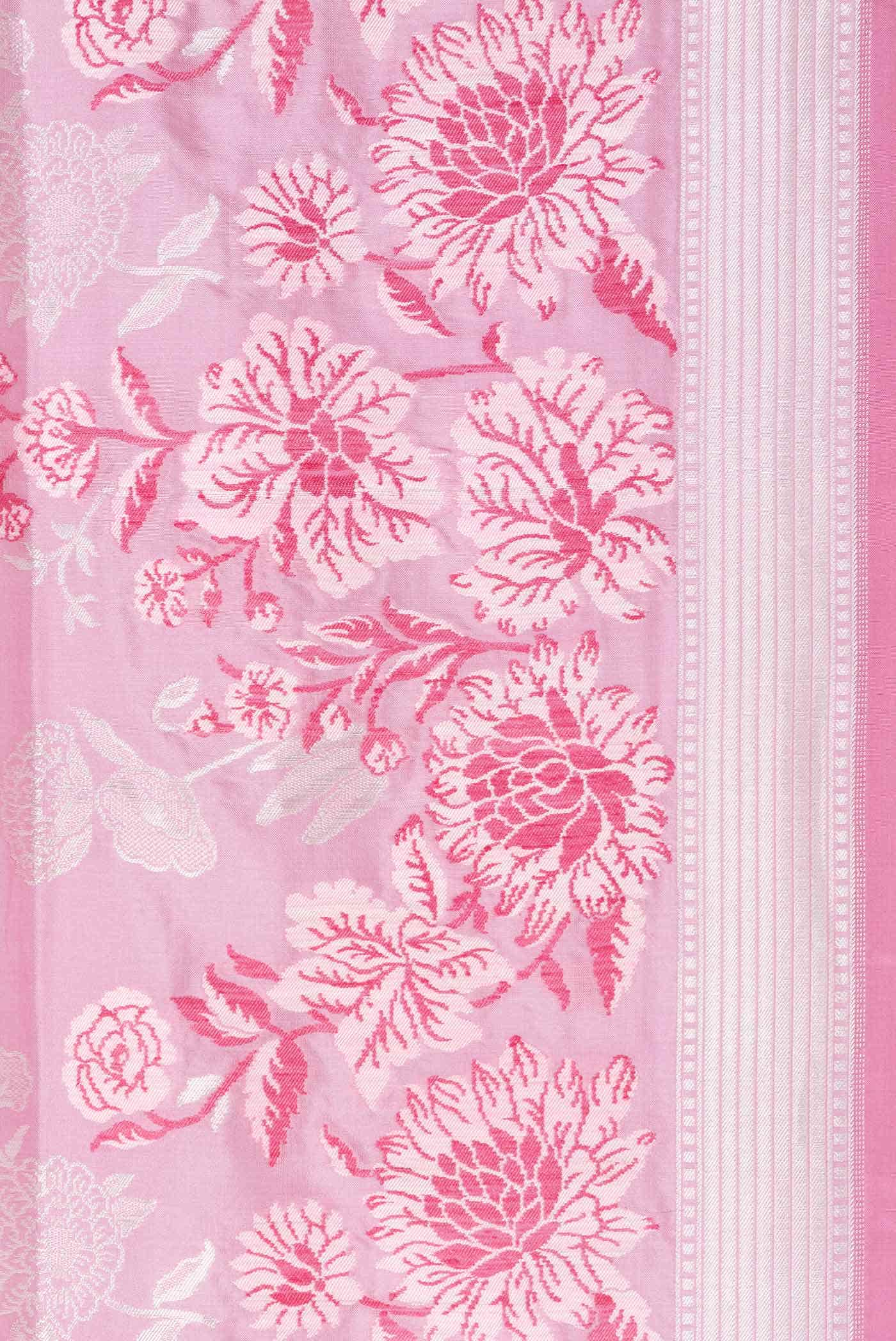 Pink Banarasi Silk Saree - Image 6