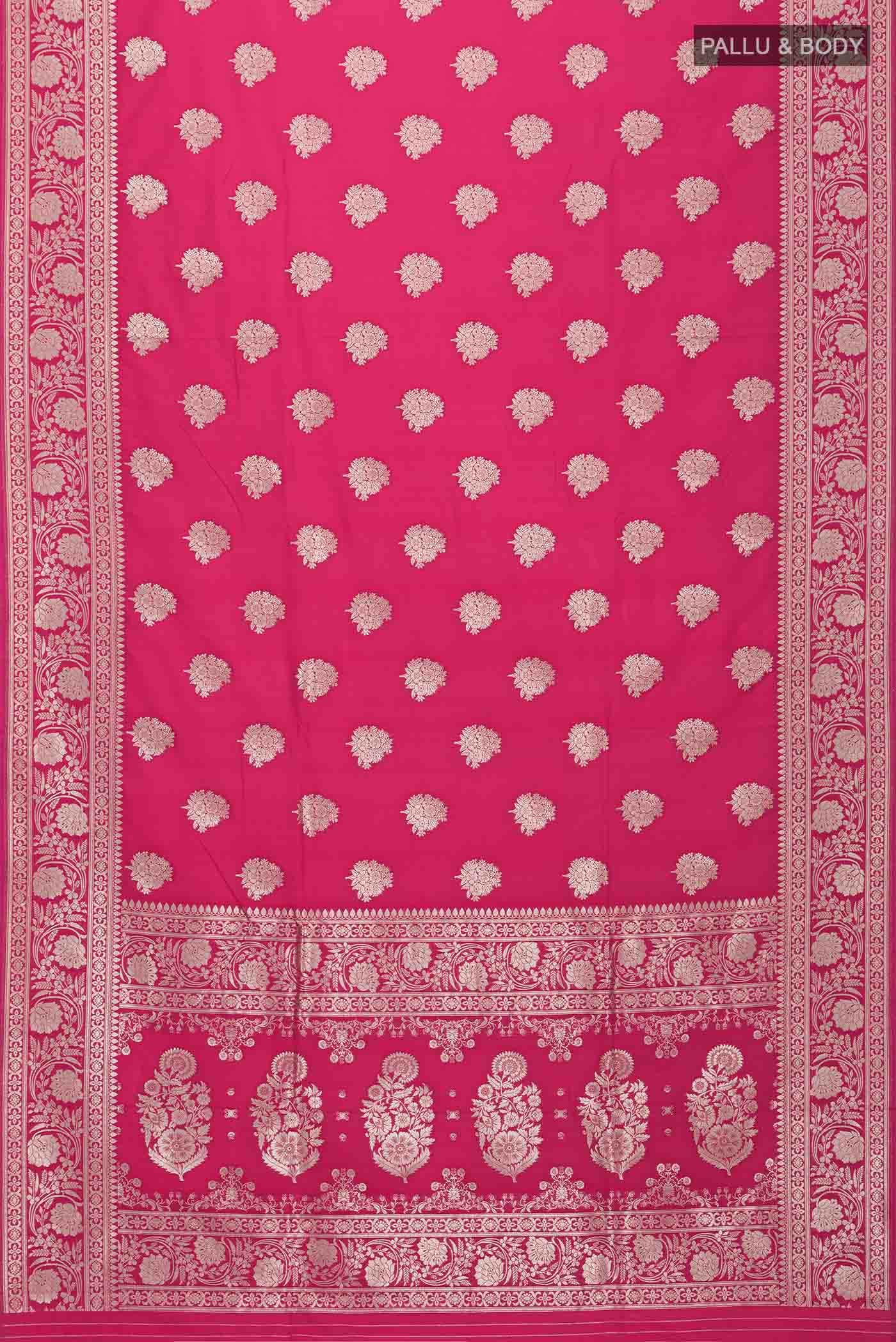 Pink Banarasi Silk Saree - Image 2