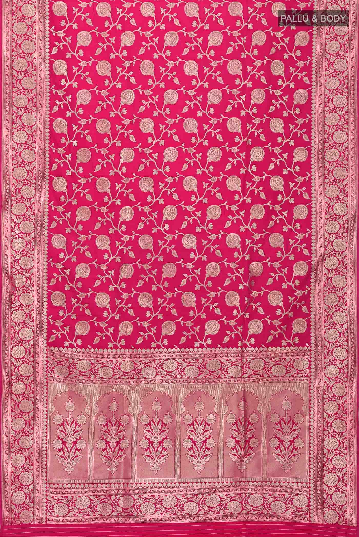 Pink Banarasi Silk Saree - Image 2