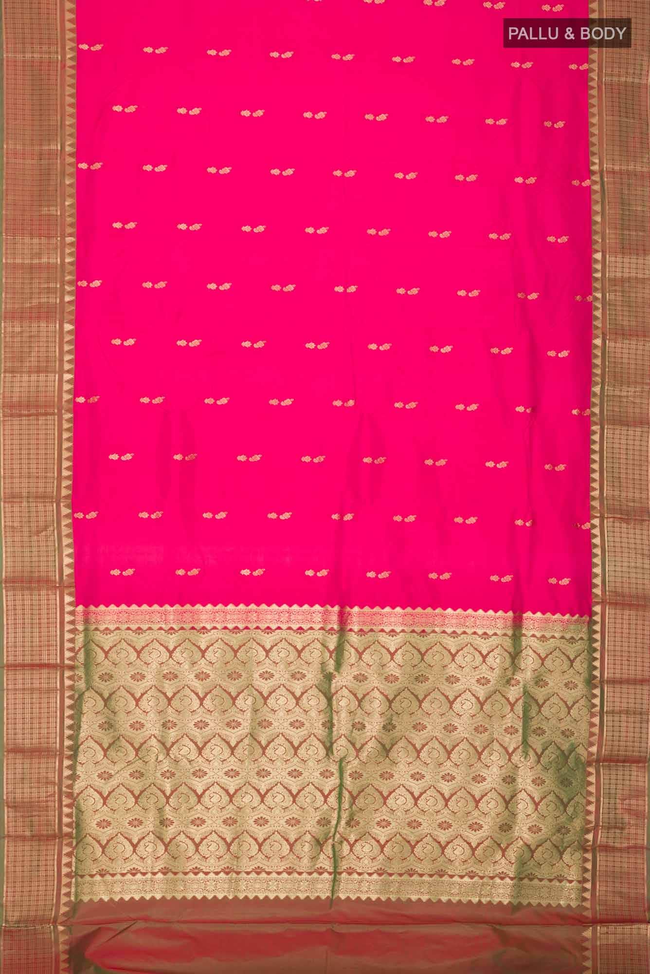 Pink Bangalore Silk Saree - Image 3