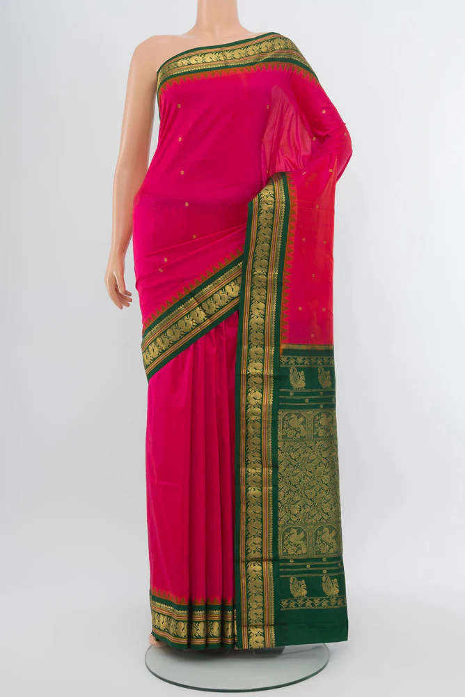 Pink Bangalore Silk Saree