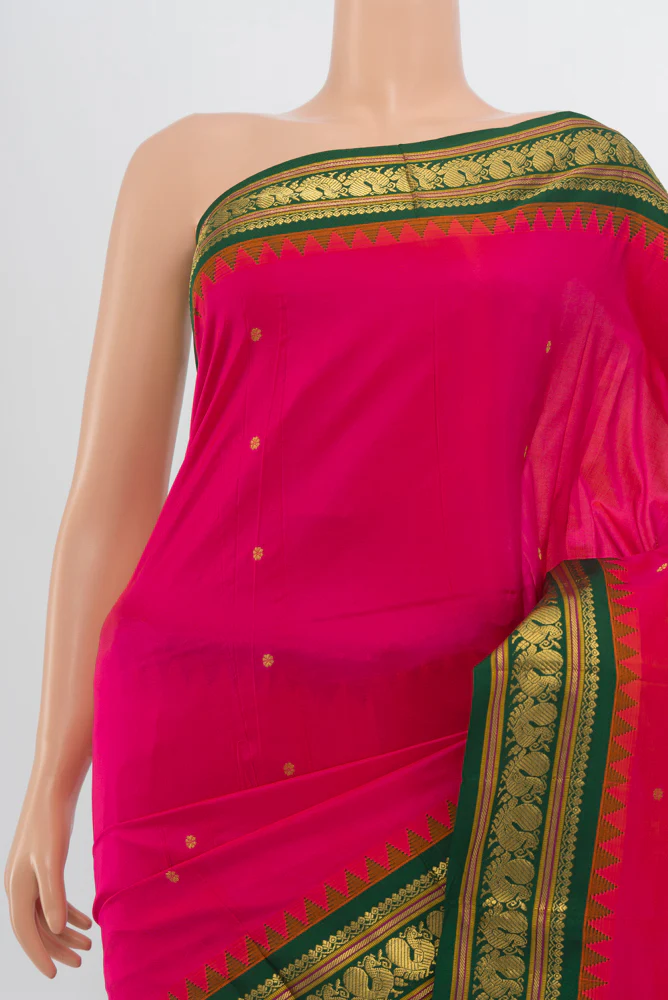 Pink Bangalore Silk Saree - Image 2