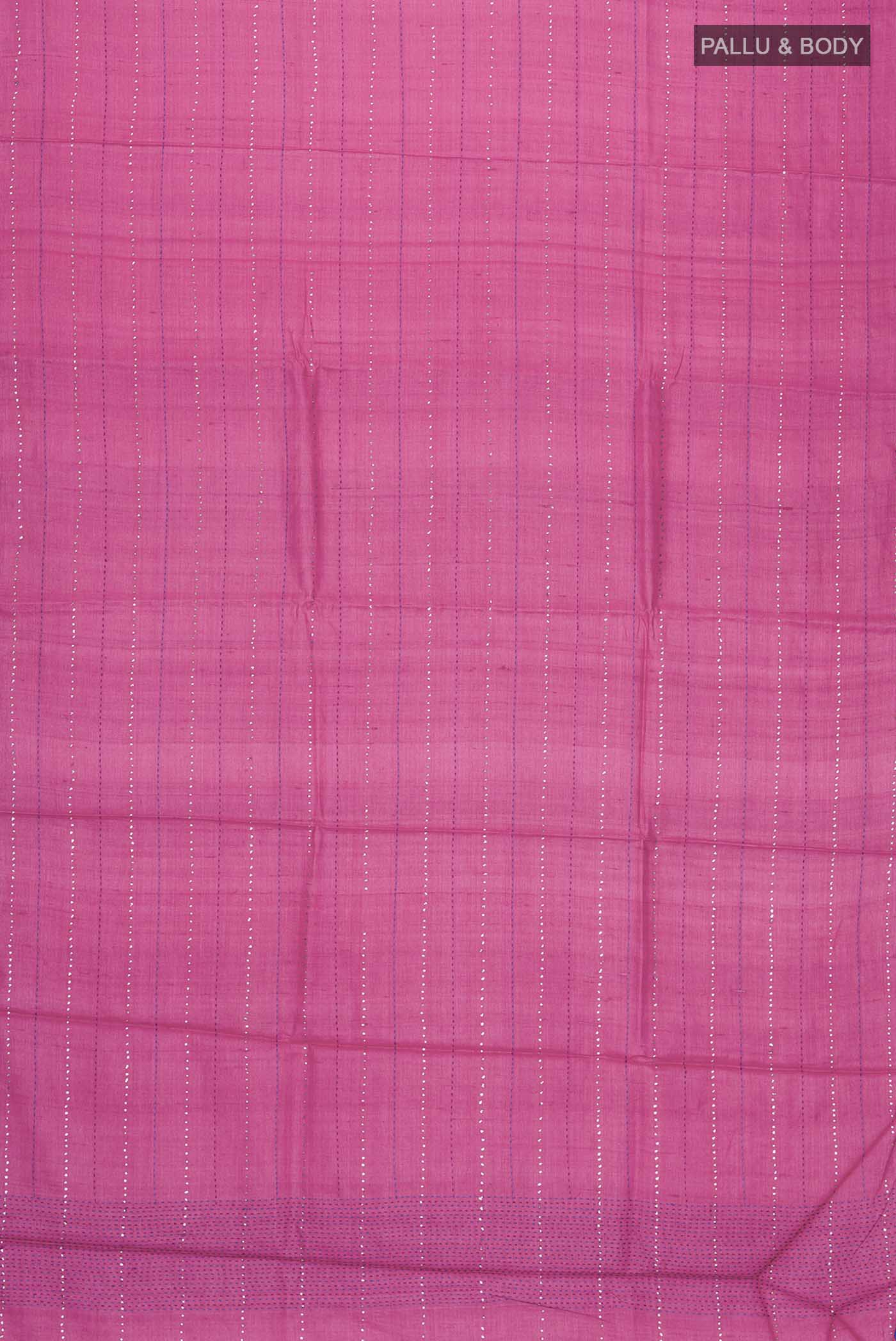 Pink Bhagalpuri Tussar Silk Saree - Image 5