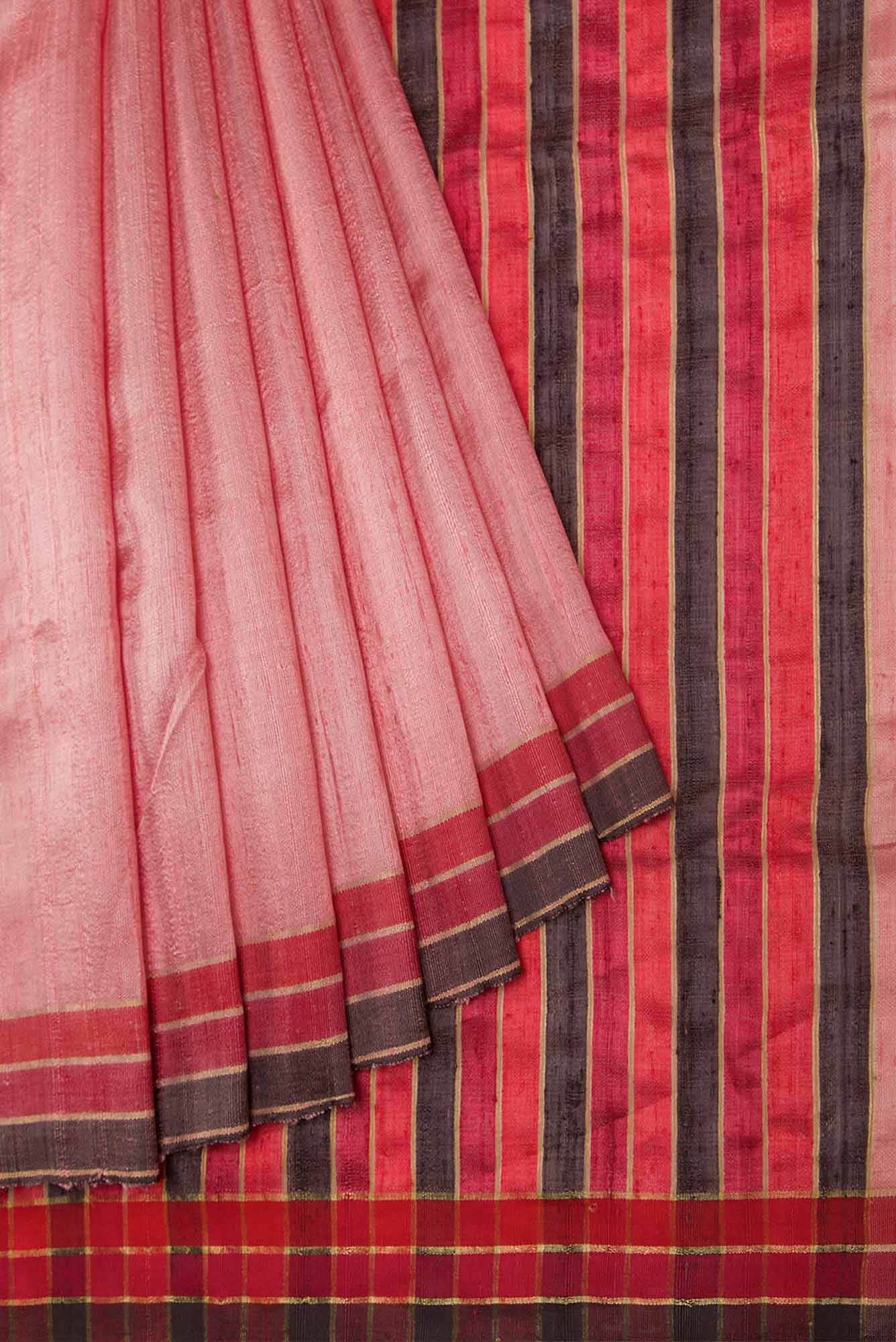 Gina-Salmon Bhagalpuri Tussar Silk Saree - Image 3