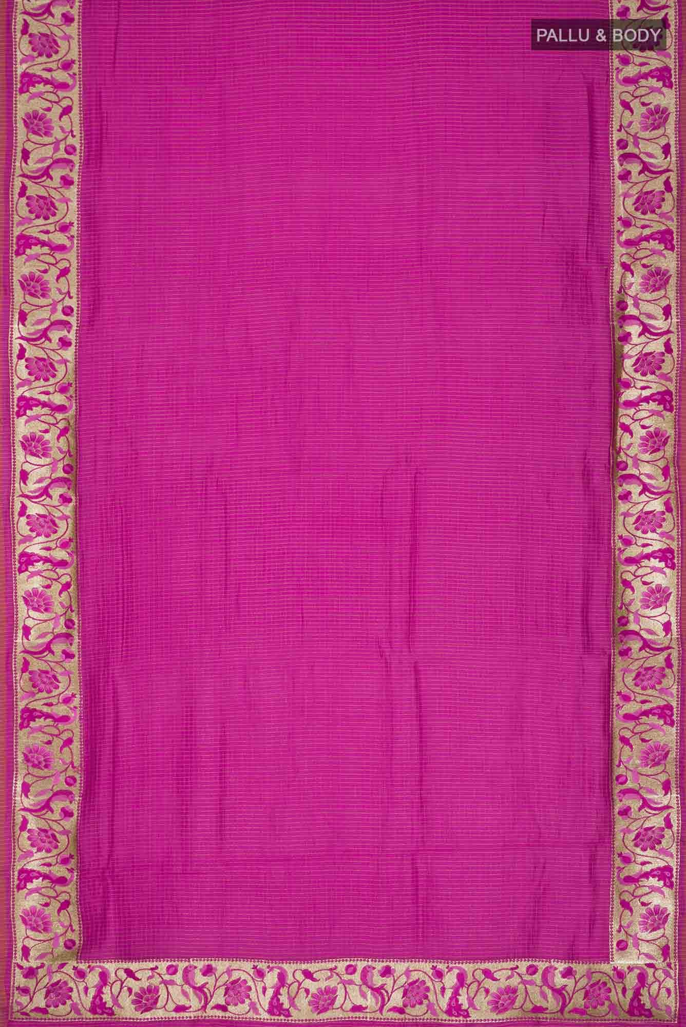 Pink Bhagalpuri Tussar Silk Saree - Image 4