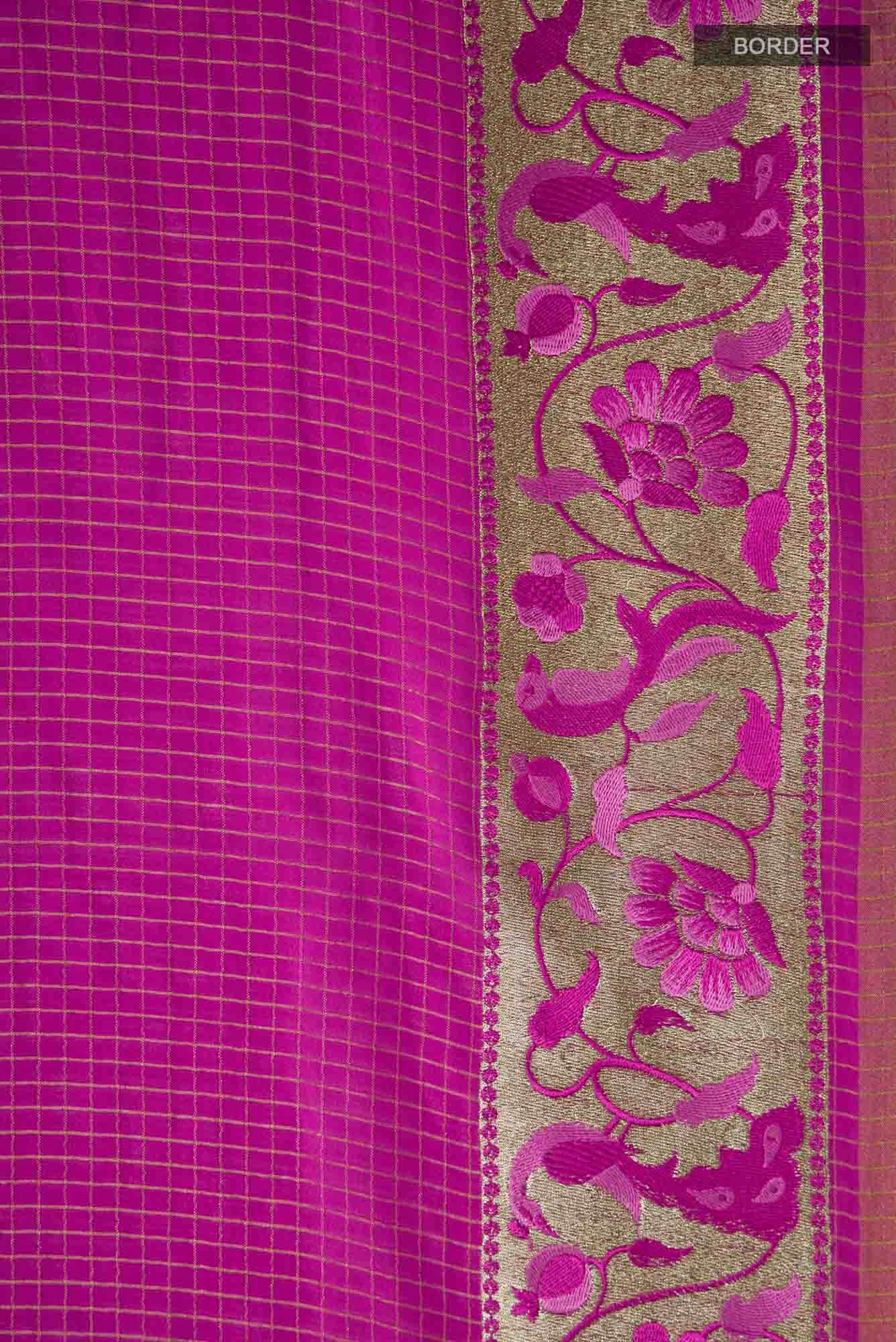Pink Bhagalpuri Tussar Silk Saree - Image 5