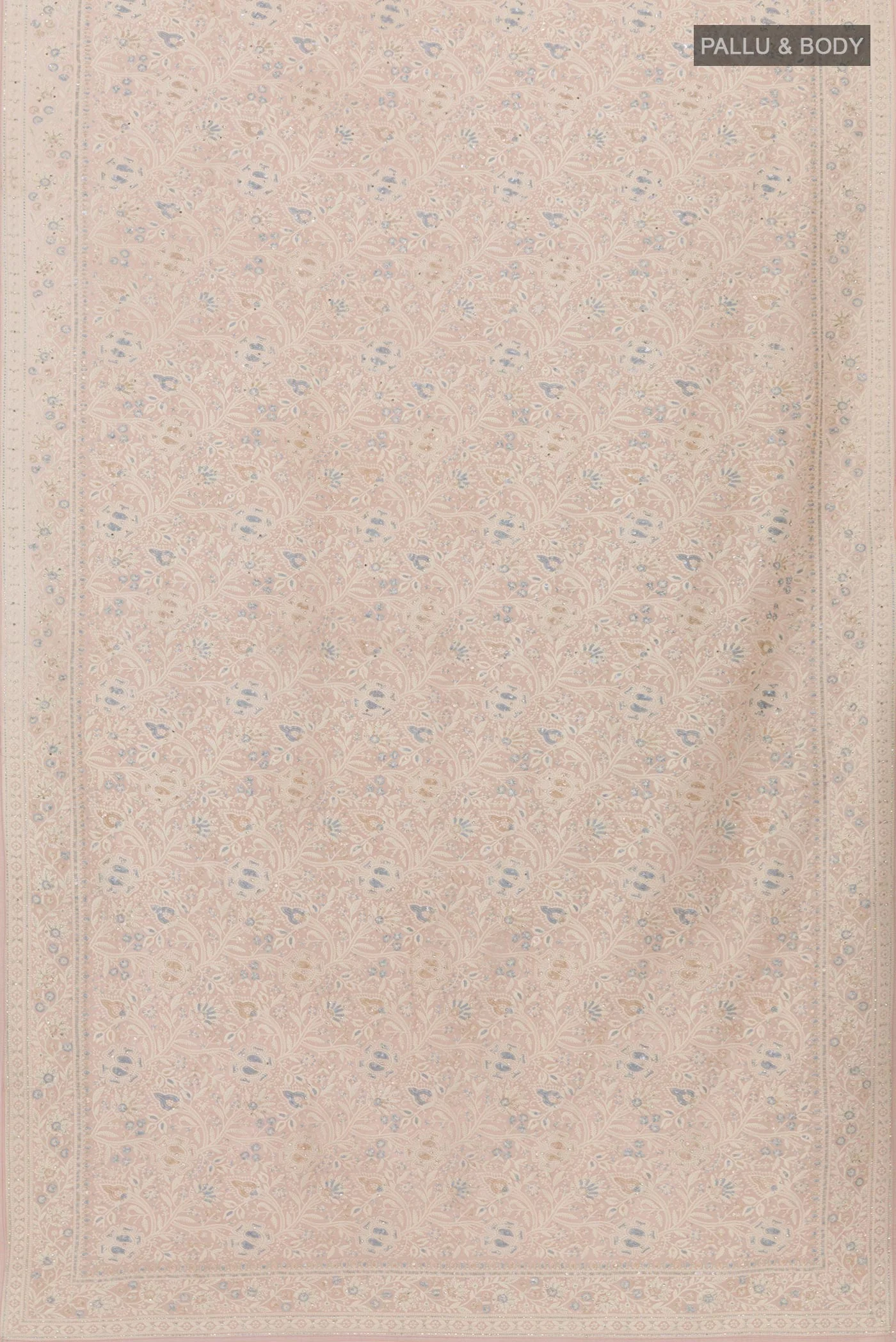 Pink Blended Georgette Saree - Image 3