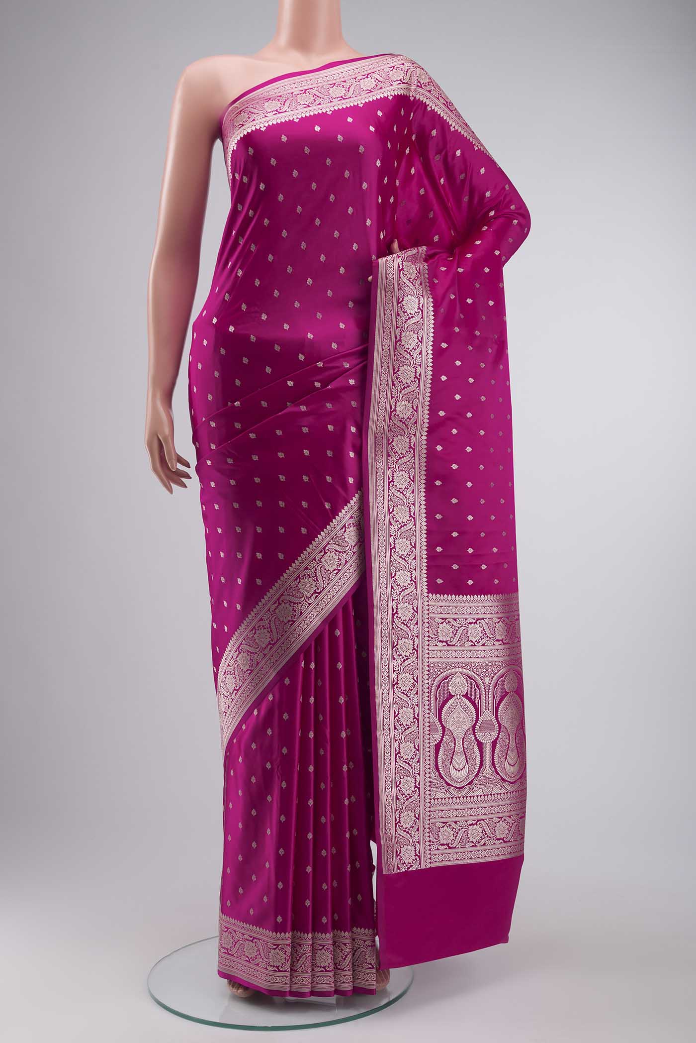 Pink Blended Banarasi Silk Saree